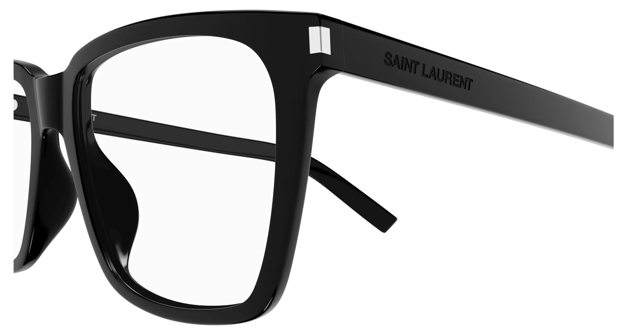 SAINT LAURENT SL 717 SLIM 001 Montature da vista Acetato Nero Trasparente Squadrata ["Antiriflesso"] - immagine 3