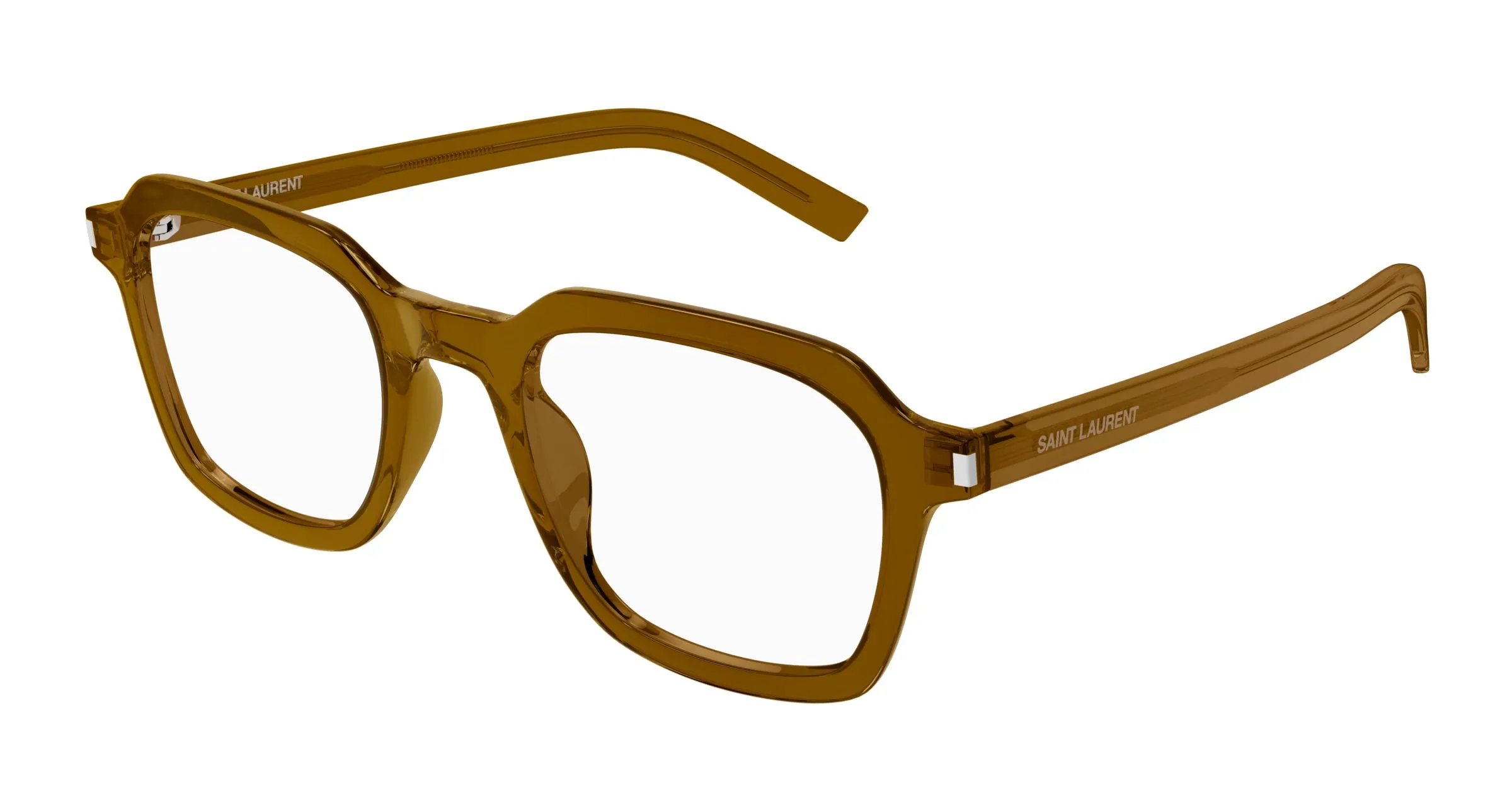 SAINT LAURENT SL 715 SLIM OPT 005 Montature da vista Acetato Marrone Trasparente Squadrata - immagine 1