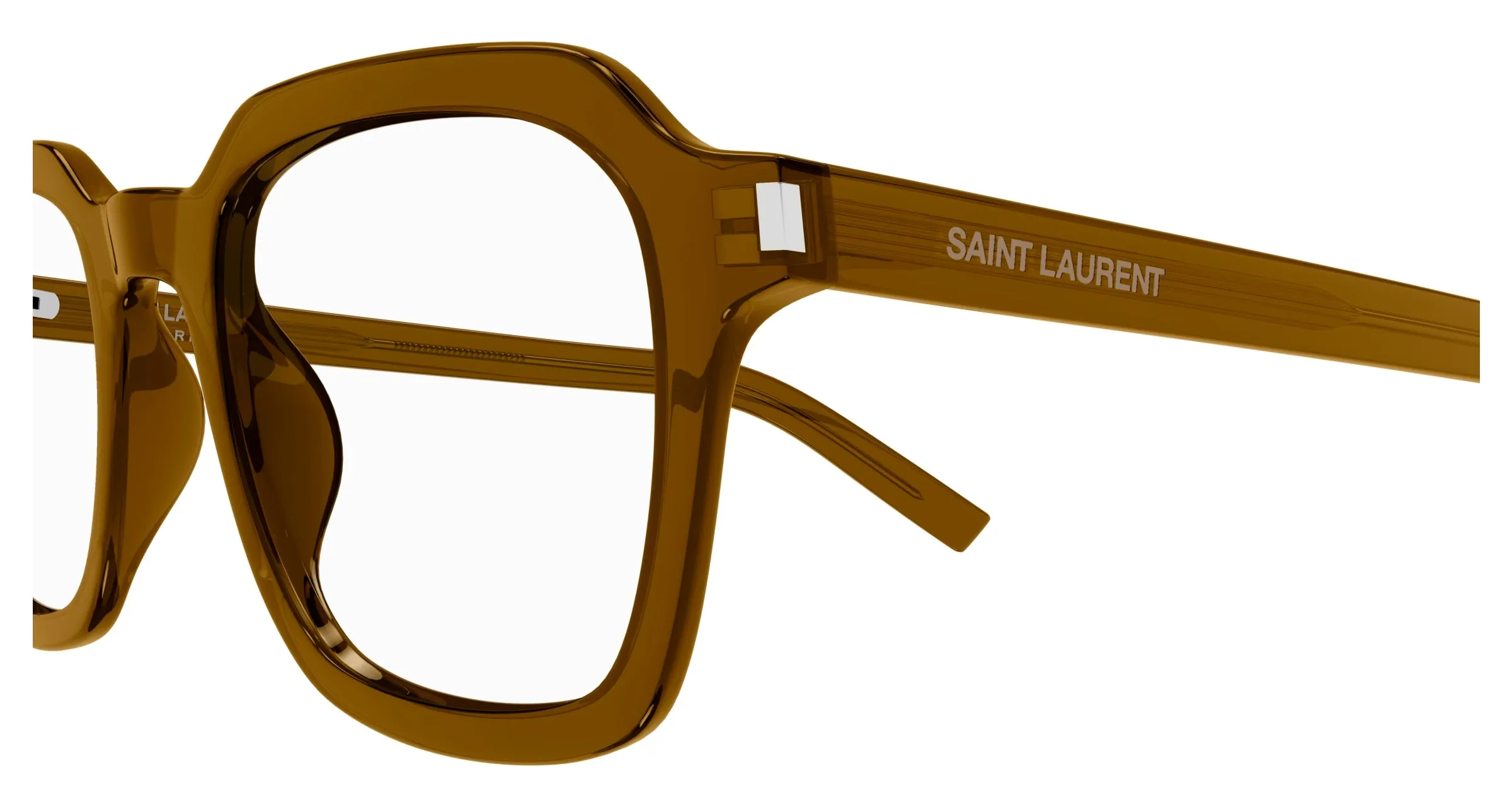 SAINT LAURENT SL 715 SLIM OPT 005 Montature da vista Acetato Marrone Trasparente Squadrata - immagine 3