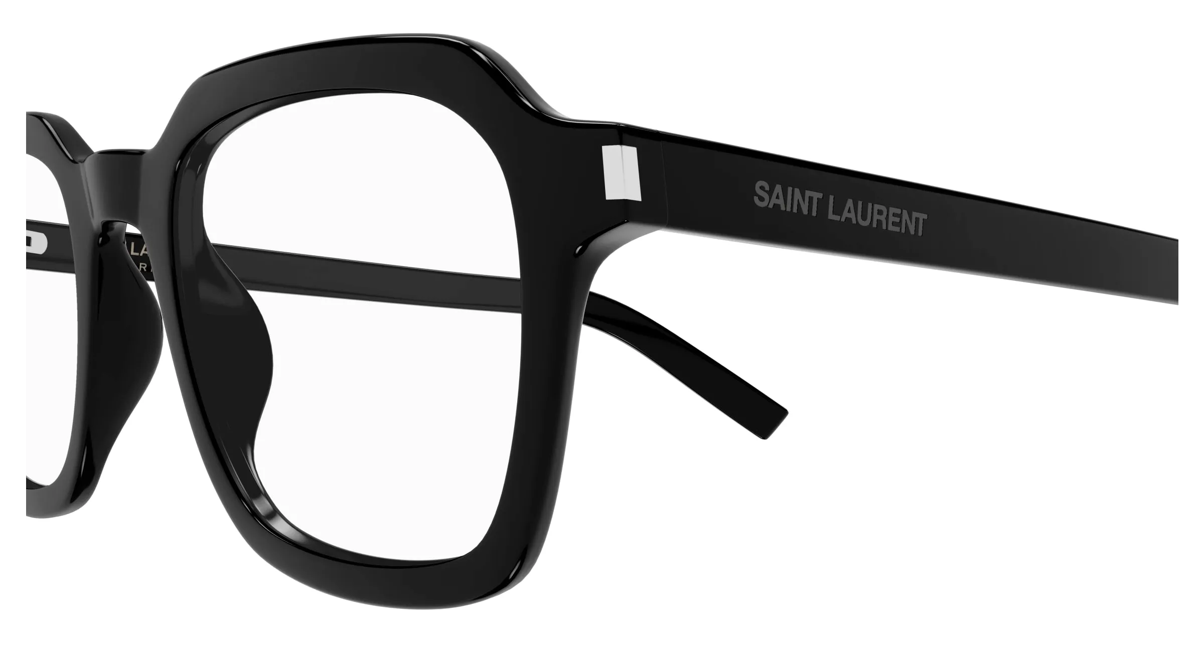 SAINT LAURENT SL 715 SLIM OPT 001 Montature da vista Acetato Nero Trasparente Squadrata - immagine 3