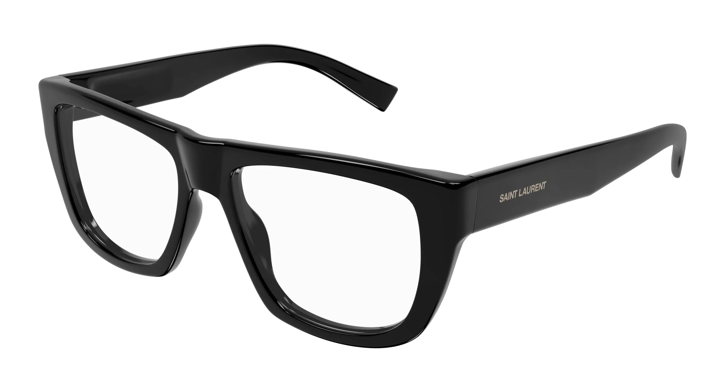 SAINT LAURENT SL 714 001 Montature da vista Acetato Nero Trasparente Squadrata - immagine 1