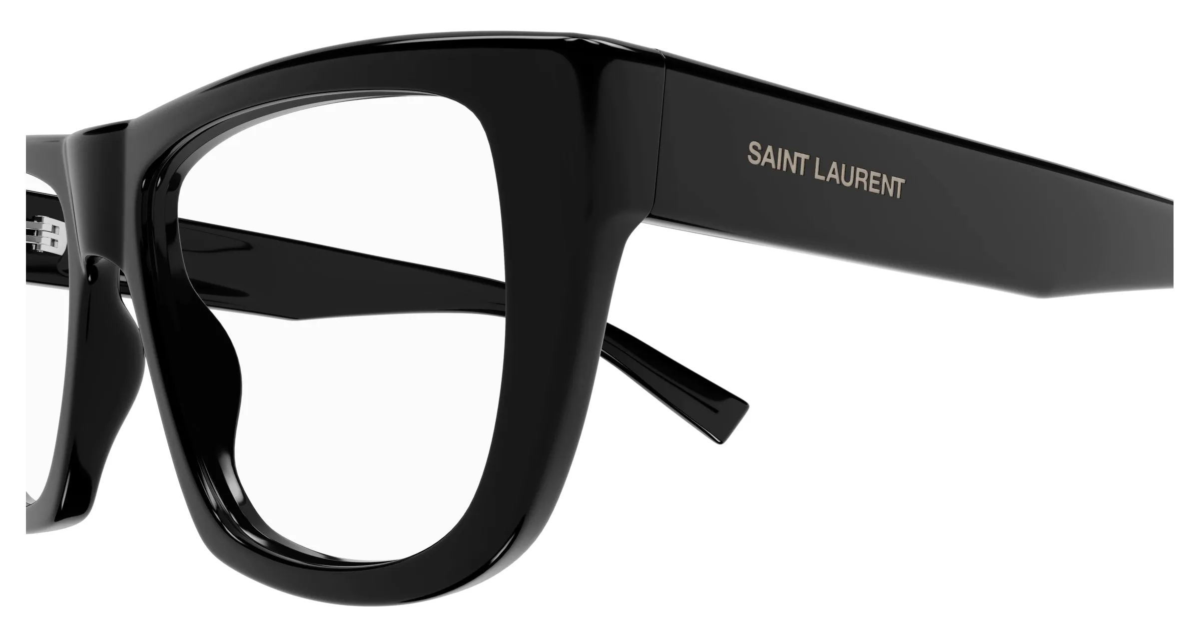 SAINT LAURENT SL 714 001 Montature da vista Acetato Nero Trasparente Squadrata - immagine 3