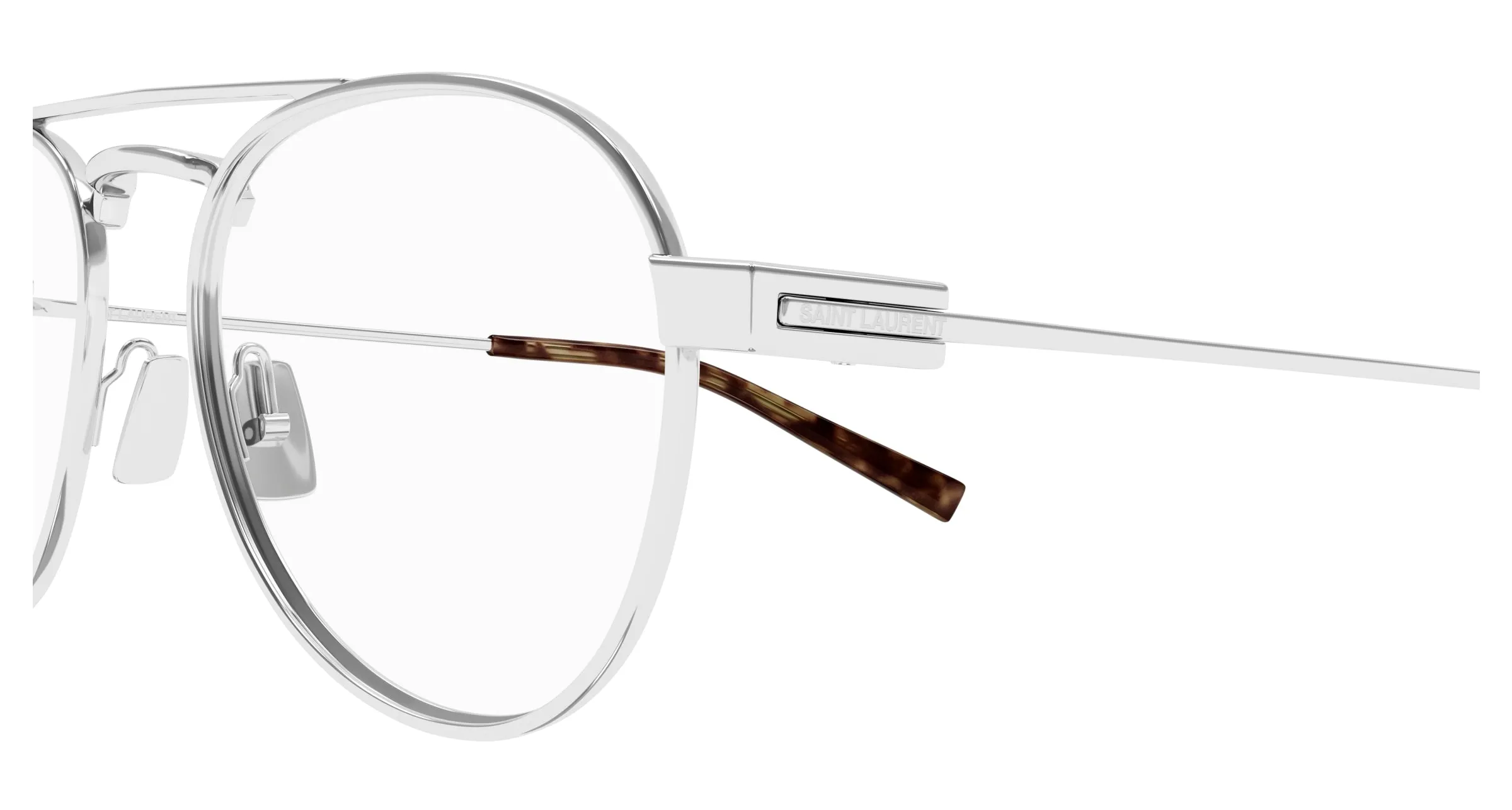 SAINT LAURENT SL 708 OPT 002 Montature da vista Metallo Argento Trasparente Rotonda - immagine 3