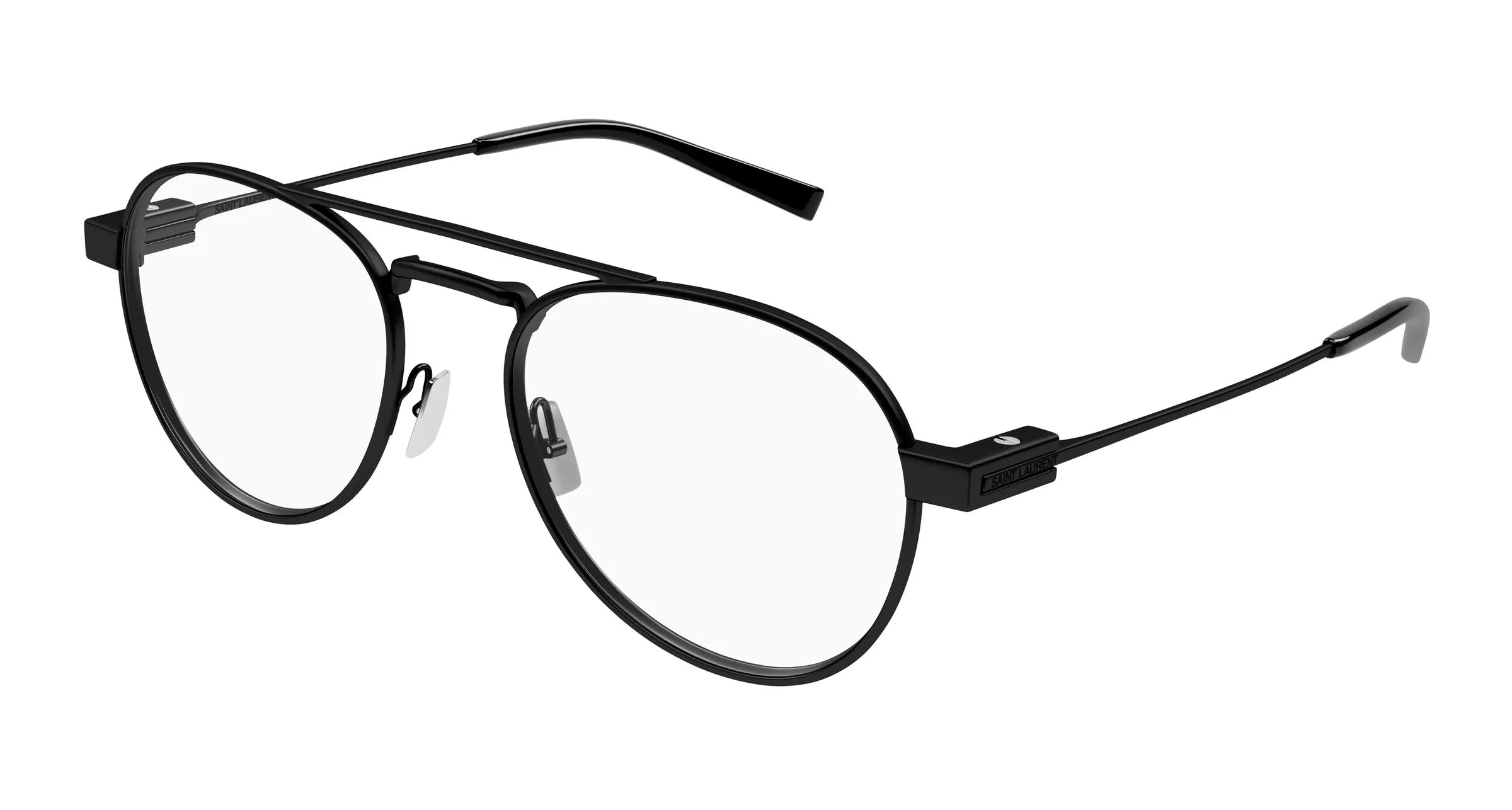 SAINT LAURENT SL 708 OPT 001 Montature da vista Metallo Nero Trasparente Rotonda - immagine 1