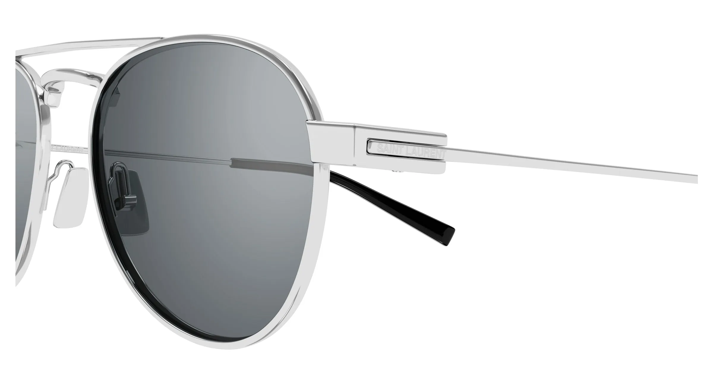SAINT LAURENT SL 708 006 Occhiali da sole Metallo Argento Argento Rotonda - immagine 3