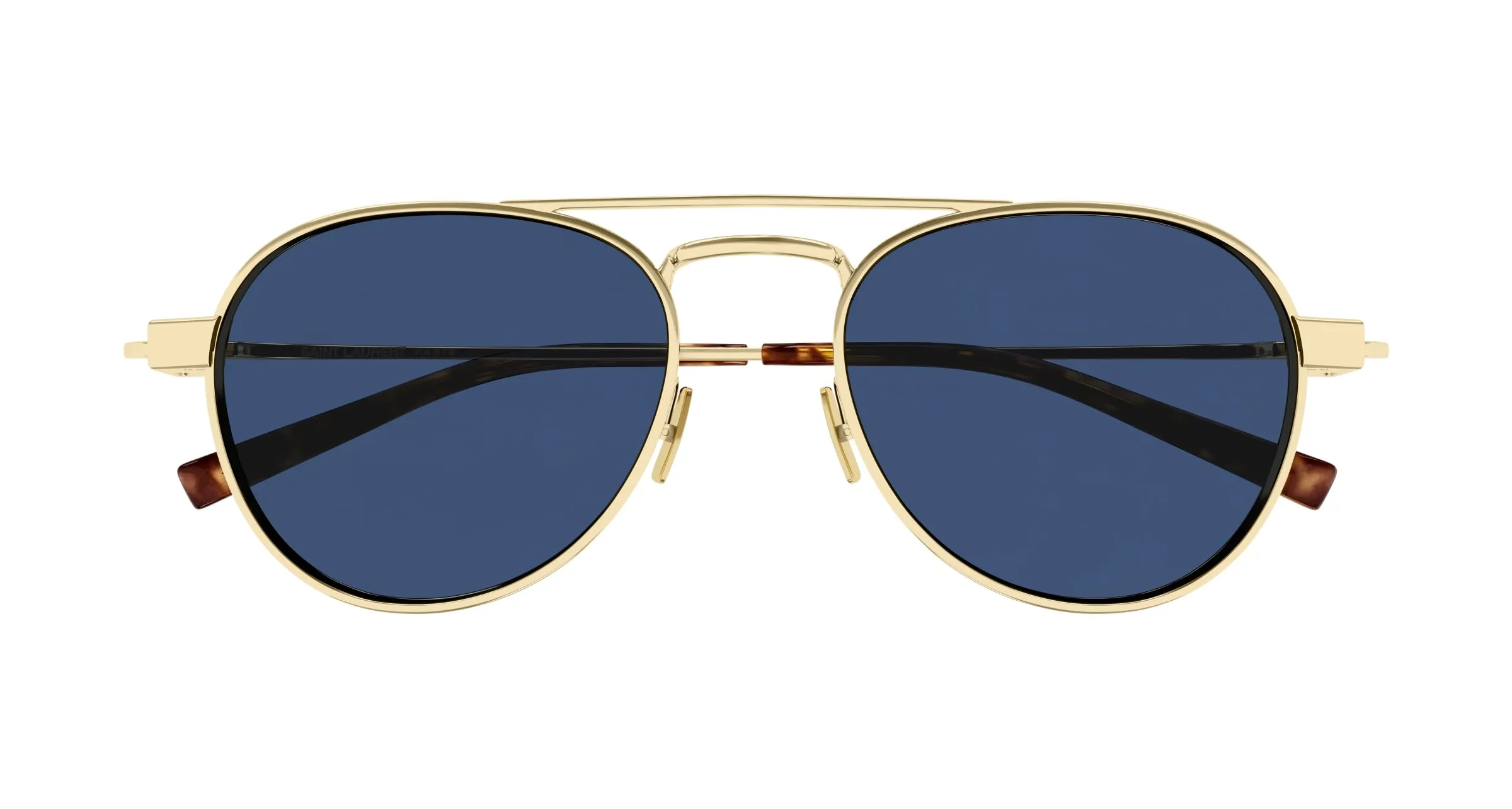 SAINT LAURENT SL 708 005 Occhiali da sole Metallo Oro Blu Rotonda - immagine 2