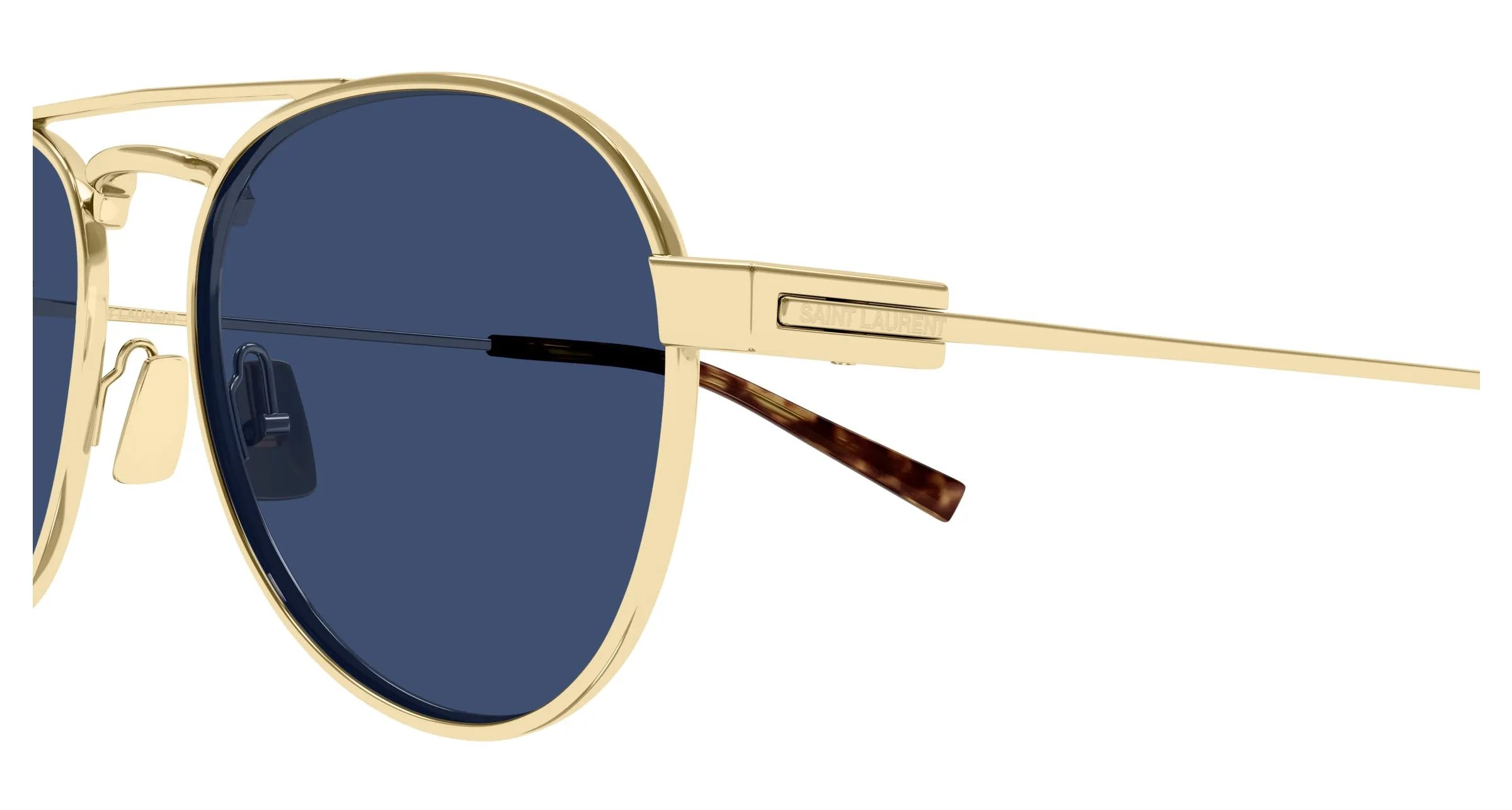 SAINT LAURENT SL 708 005 Occhiali da sole Metallo Oro Blu Rotonda - immagine 3