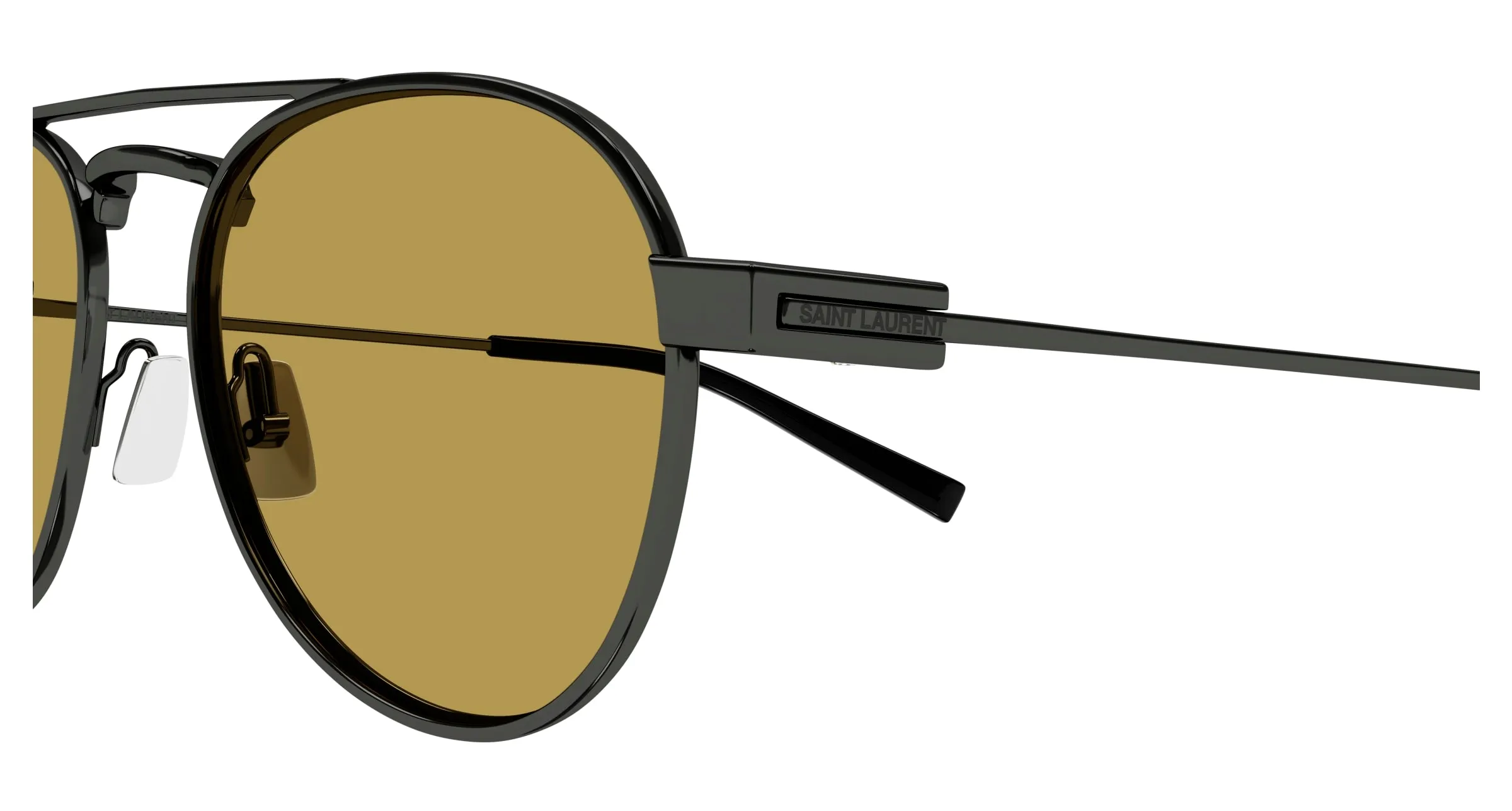 SAINT LAURENT SL 708 004 Occhiali da sole Metallo Rutenio Marrone Rotonda - immagine 3