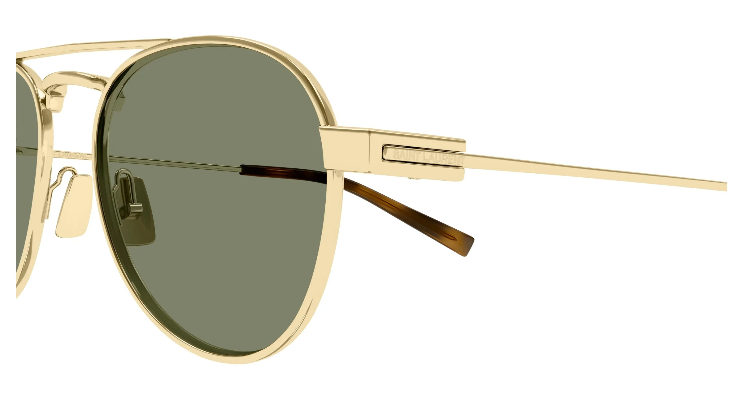SAINT LAURENT SL 708 003 Occhiali da sole Metallo Oro Verde Rotonda - immagine 3