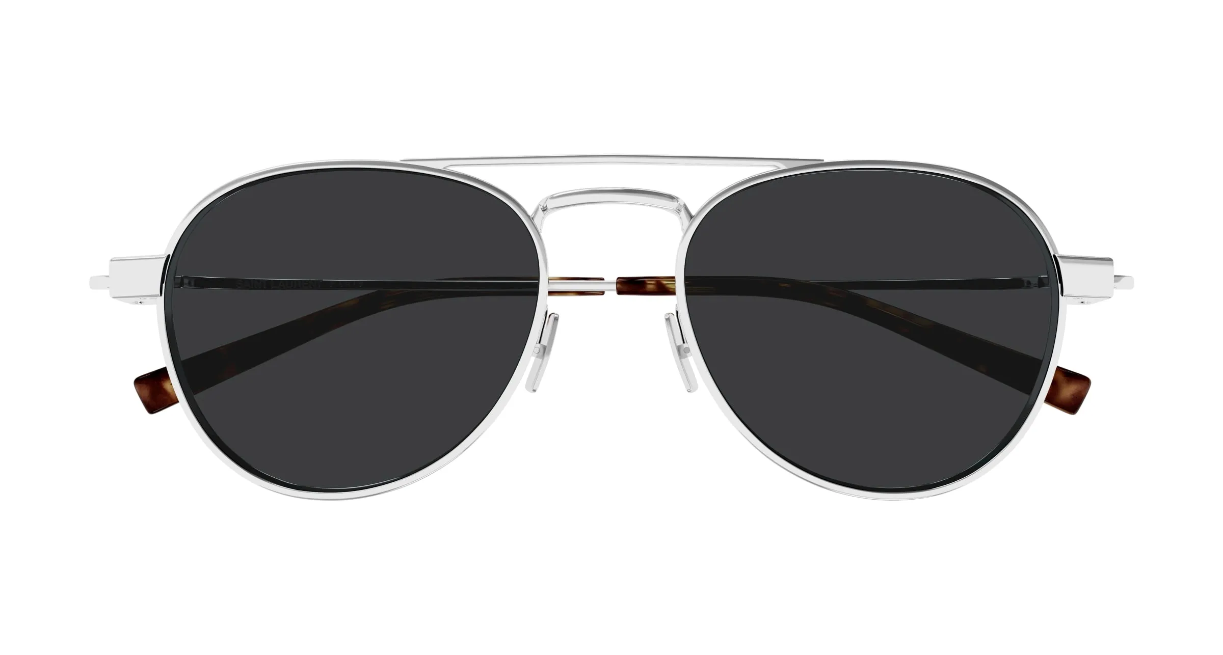 SAINT LAURENT SL 708 002 Occhiali da sole Metallo Argento Nero Rotonda - immagine 2