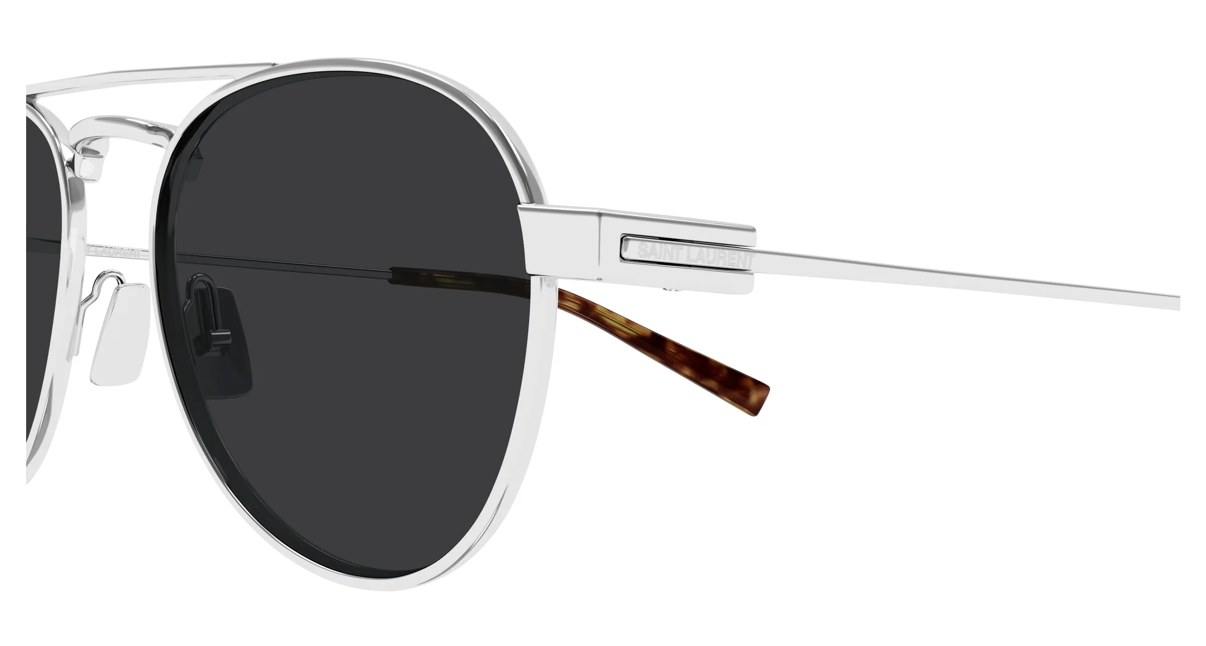 SAINT LAURENT SL 708 002 Occhiali da sole Metallo Argento Nero Rotonda - immagine 3