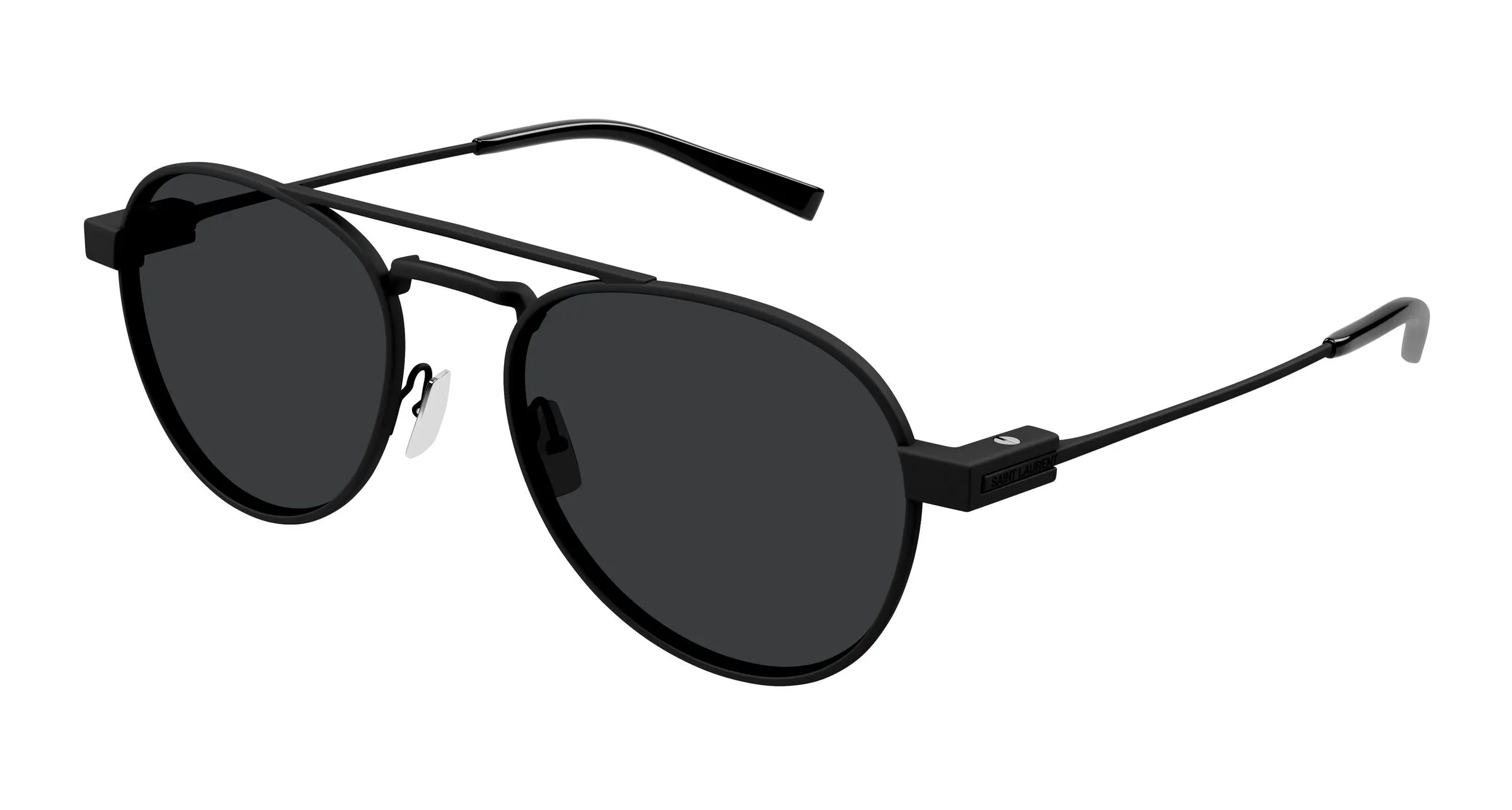 SAINT LAURENT SL 708 001 Occhiali da sole Metallo Nero Nero Rotonda - immagine 1