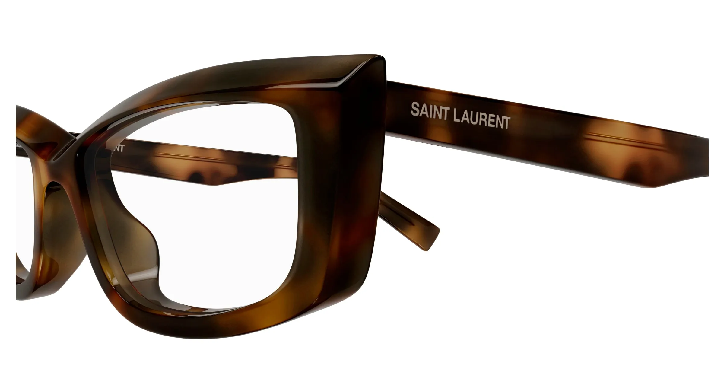 SAINT LAURENT SL 658 OPT 002 Montature da vista Acetato Havana Trasparente Cat Eye - immagine 3