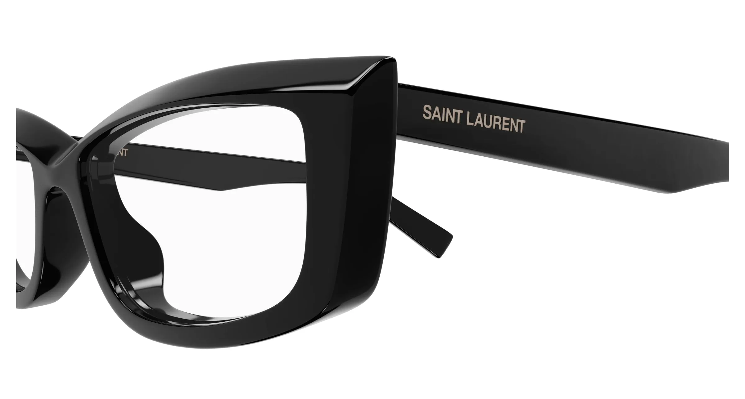 SAINT LAURENT SL 658 OPT 001 Montature da vista Acetato Nero Trasparente Cat Eye - immagine 3
