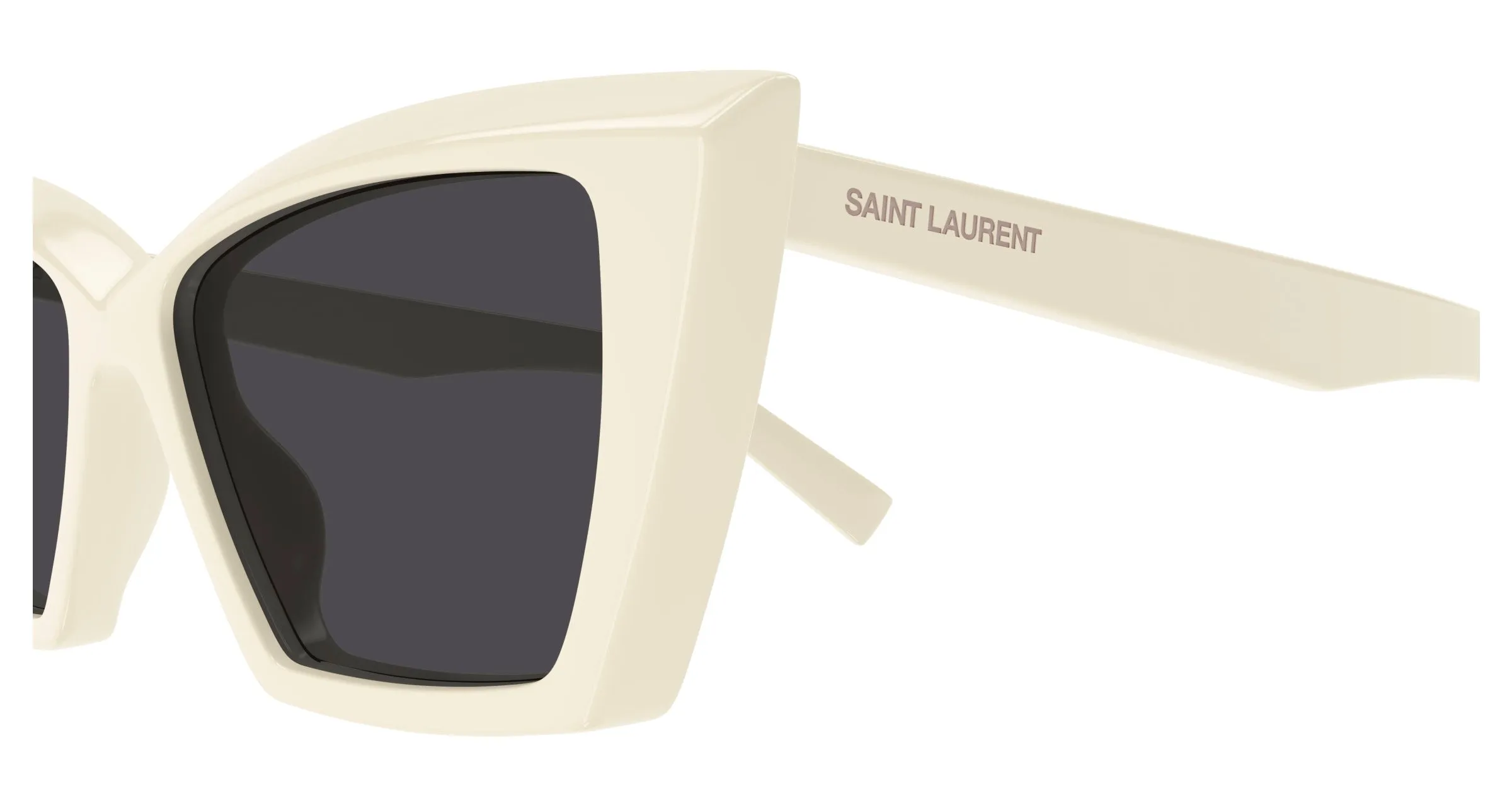 SAINT LAURENT SL 657 005 Occhiali da sole Acetato Avorio Nero Cat Eye - immagine 3