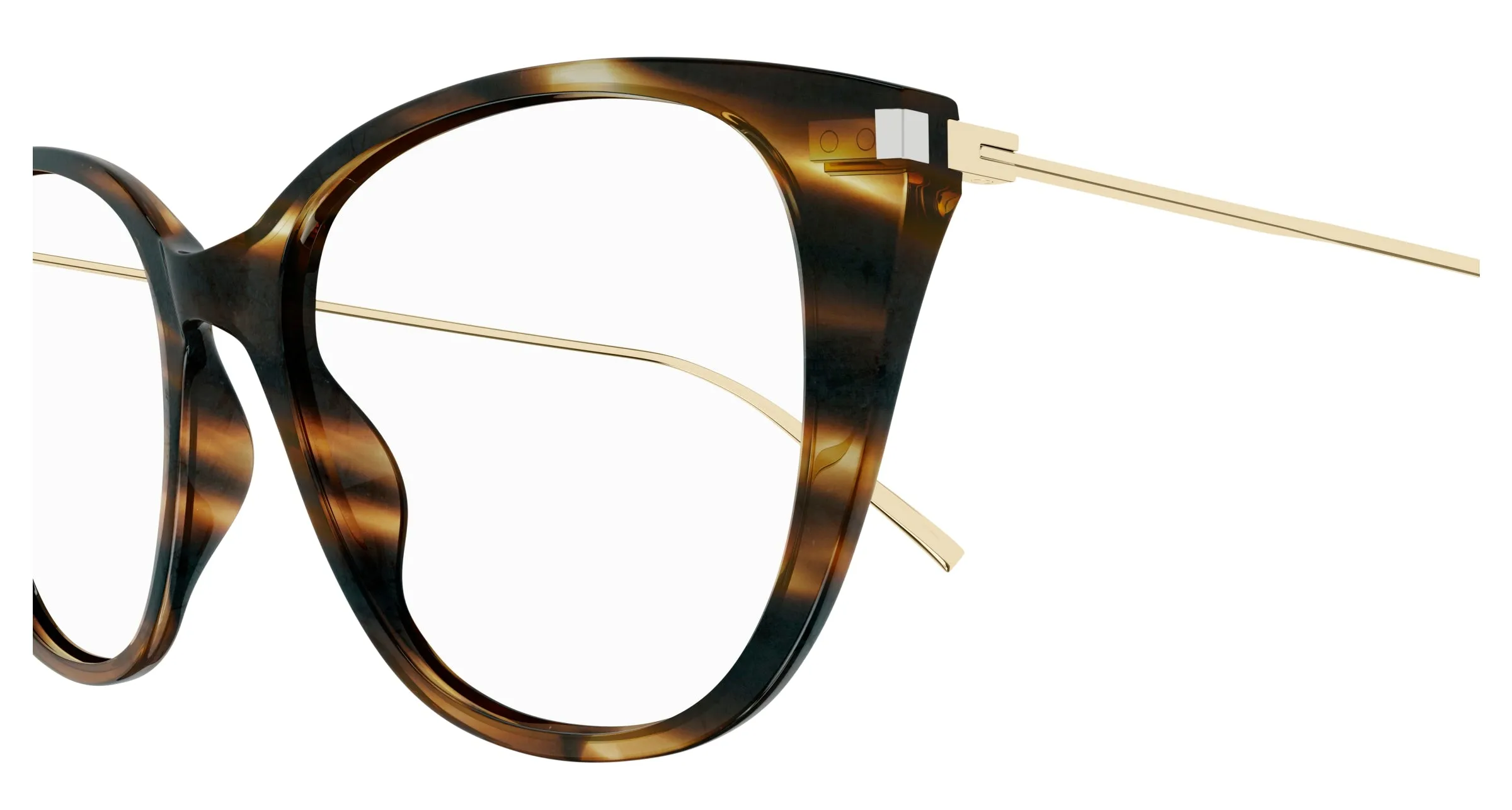 SAINT LAURENT SL 627 004 Montature da vista Acetato Havana Trasparente Cat Eye ["Antiriflesso"] - immagine 3