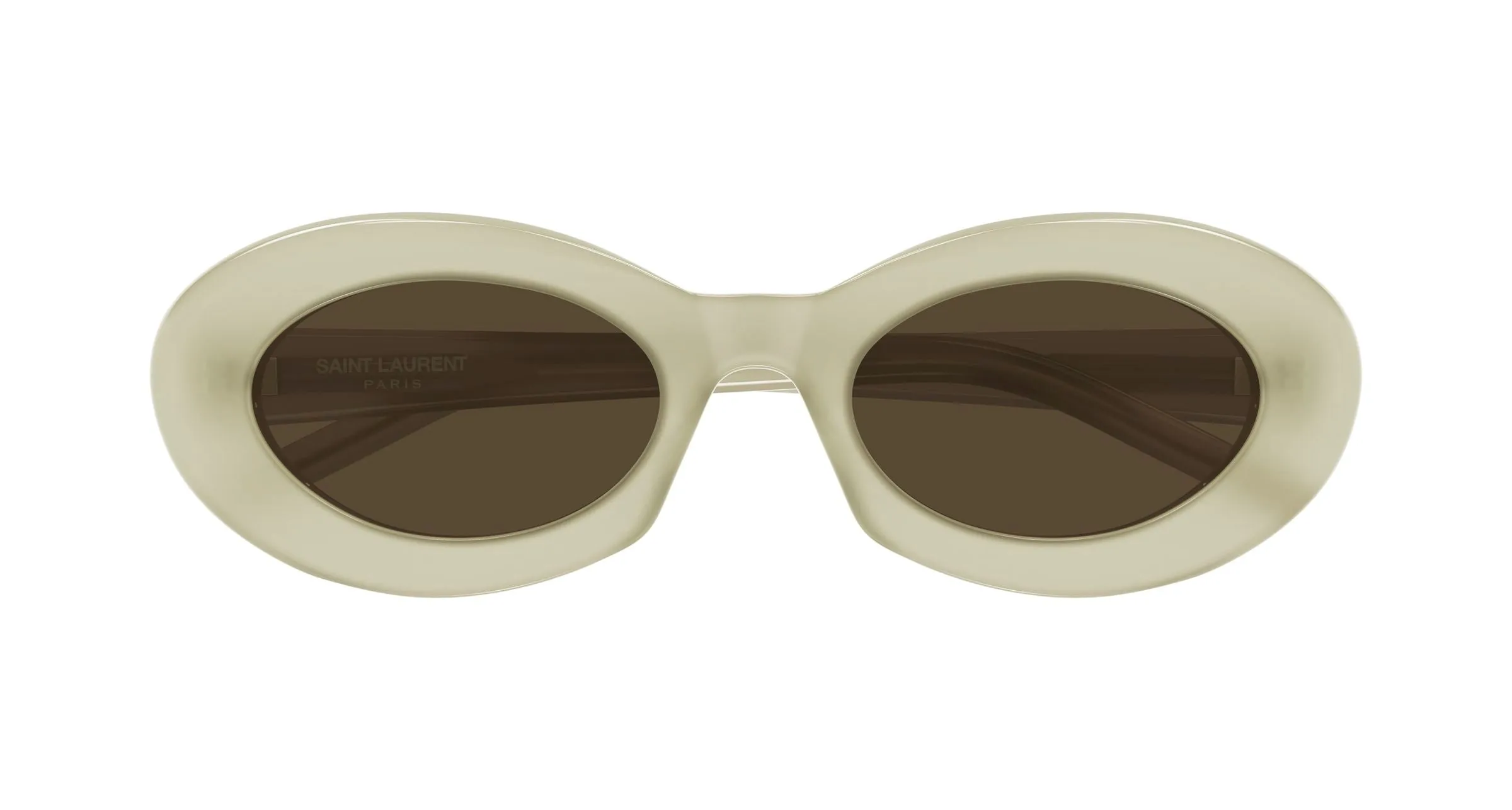 SAINT LAURENT SL 594 011 Occhiali da sole Acetato Avorio Marrone Rotonda - immagine 2