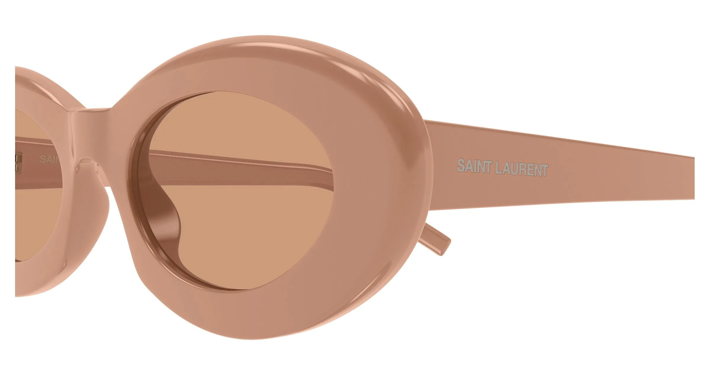 SAINT LAURENT SL 594 010 Occhiali da sole Acetato Marrone Marrone Rotonda - immagine 3