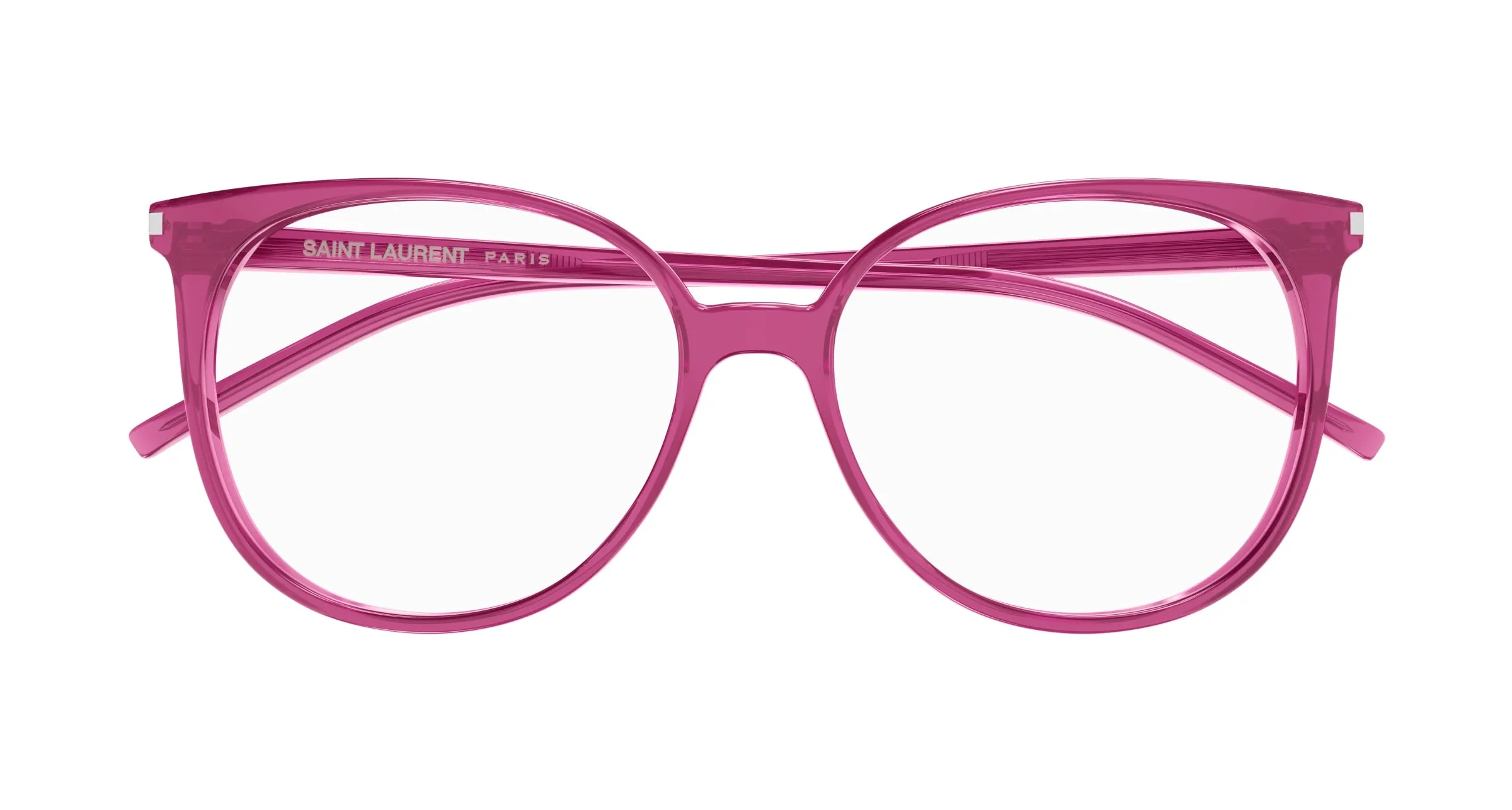 SAINT LAURENT SL 39 012 Montature da vista Acetato Rosa Trasparente Rotonda ["Antiriflesso"] - immagine 2
