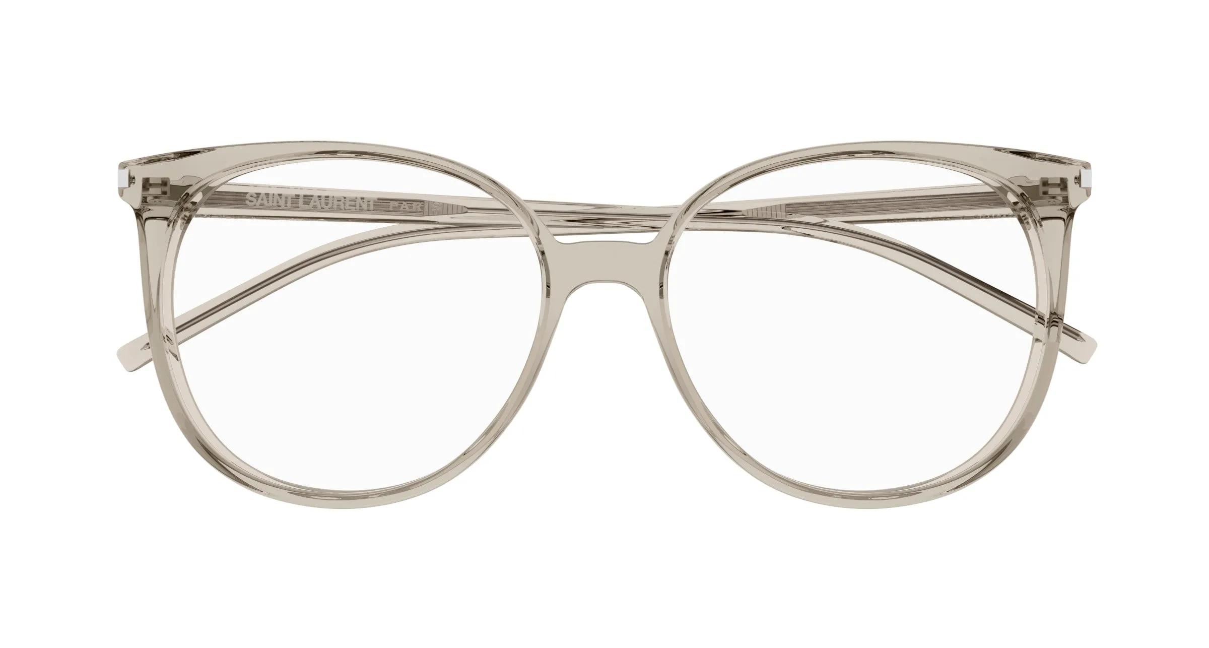 SAINT LAURENT SL 39 010 Montature da vista Acetato Beige Trasparente Rotonda ["Antiriflesso"] - immagine 2