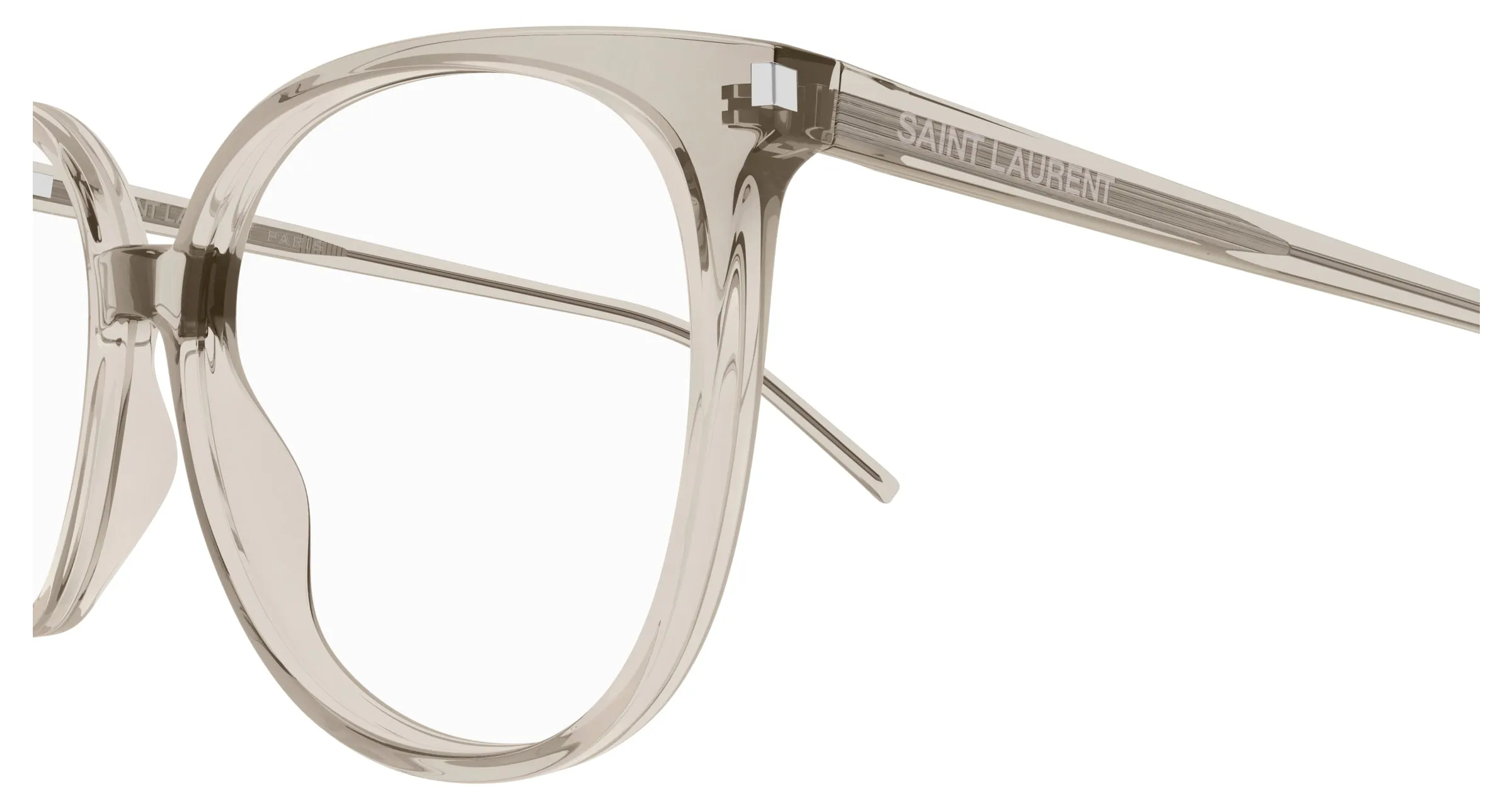 SAINT LAURENT SL 39 010 Montature da vista Acetato Beige Trasparente Rotonda ["Antiriflesso"] - immagine 3