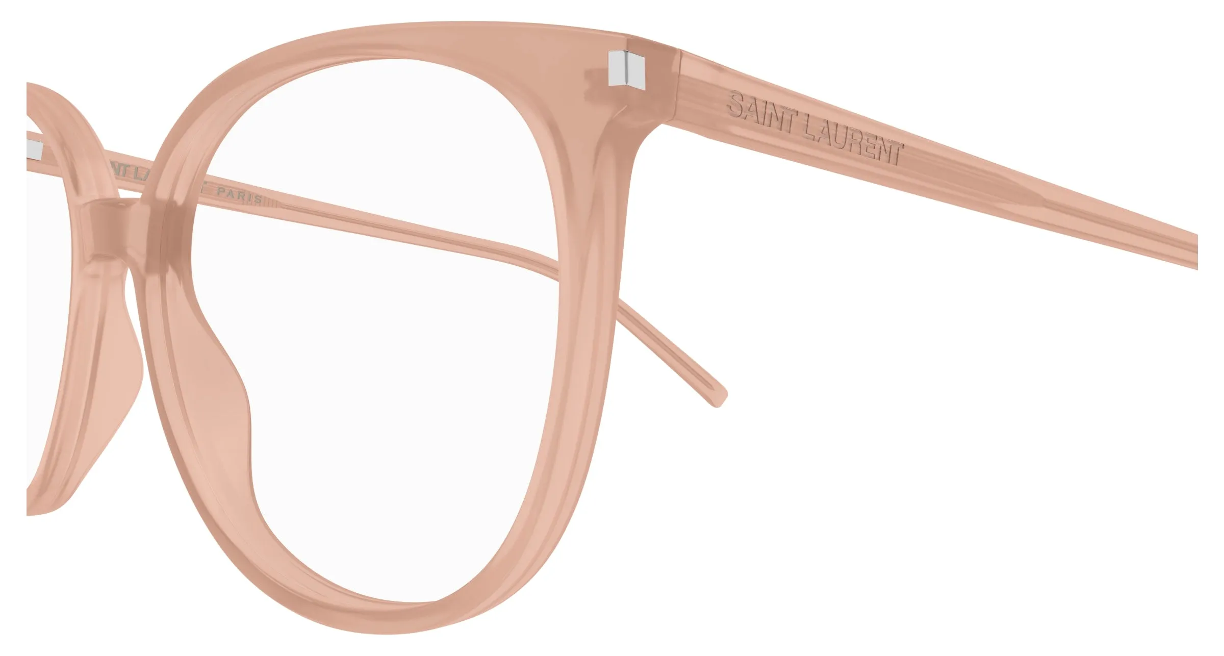 SAINT LAURENT SL 39 009 Montature da vista Acetato Arancione Trasparente Rotonda ["Antiriflesso"] - immagine 3