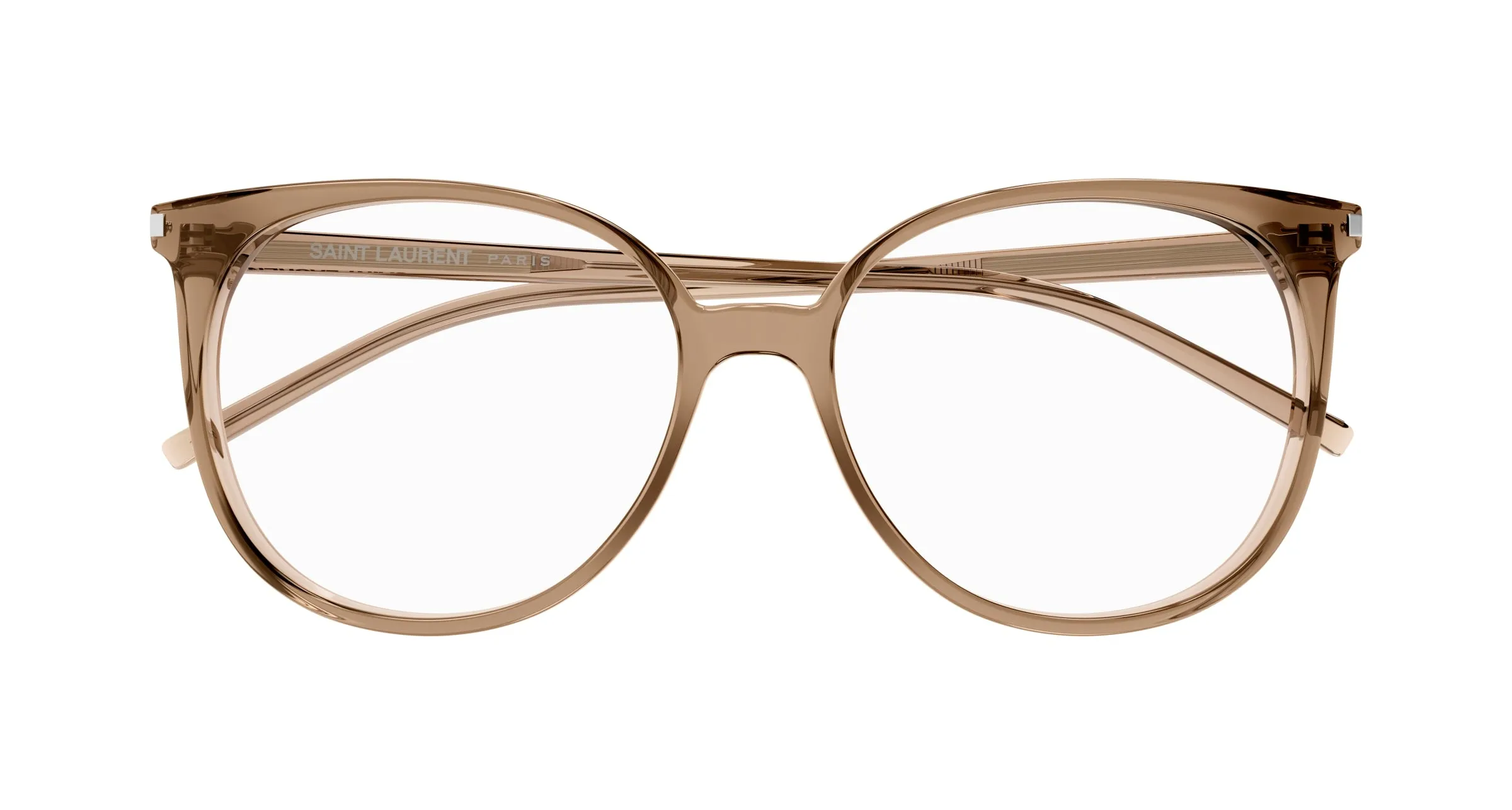SAINT LAURENT SL 39 007 Montature da vista Acetato Marrone Trasparente Rotonda ["Antiriflesso"] - immagine 2