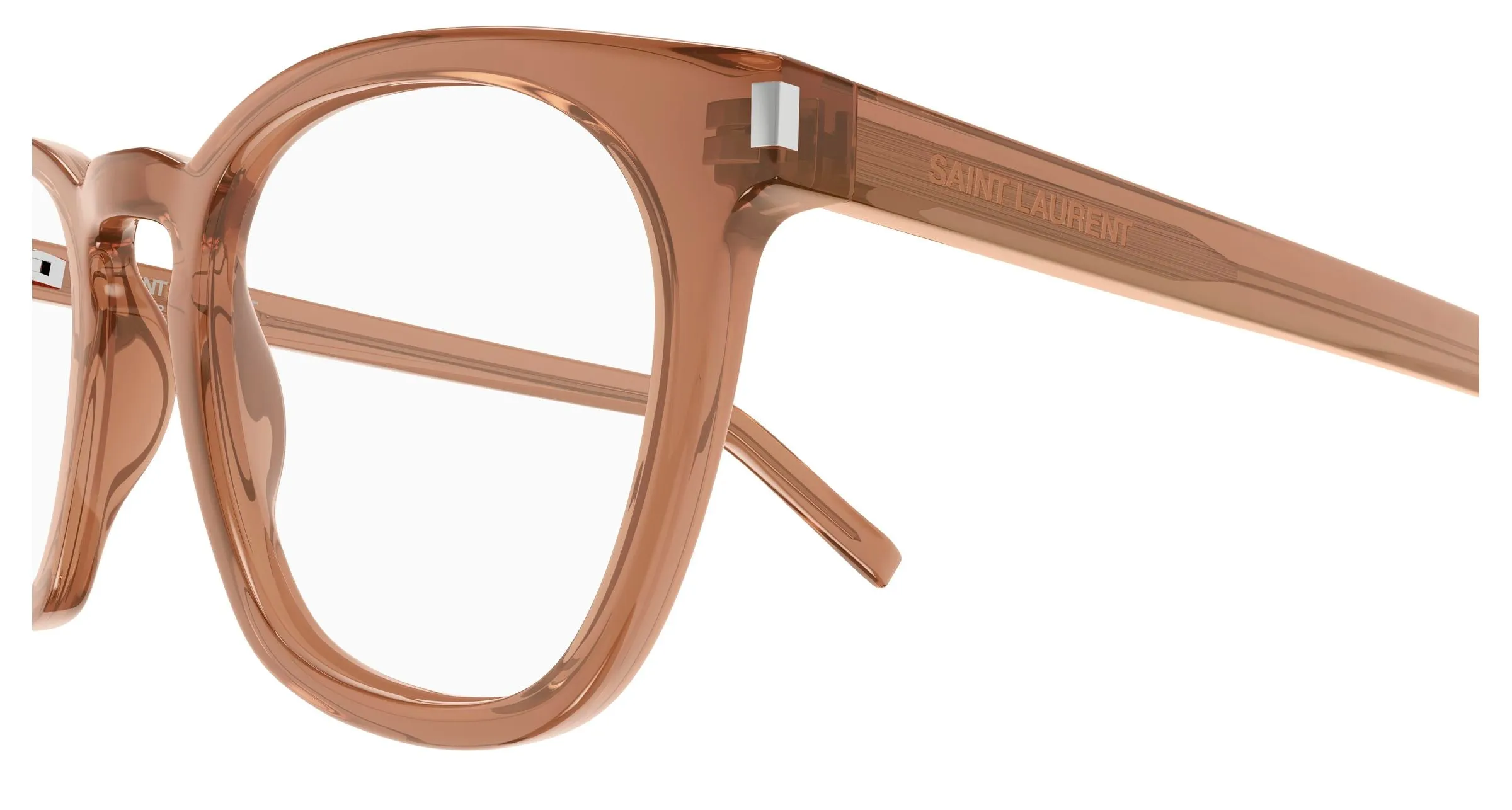SAINT LAURENT SL 28 OPT 015 Montature da vista Acetato Marrone Trasparente Rotonda - immagine 3