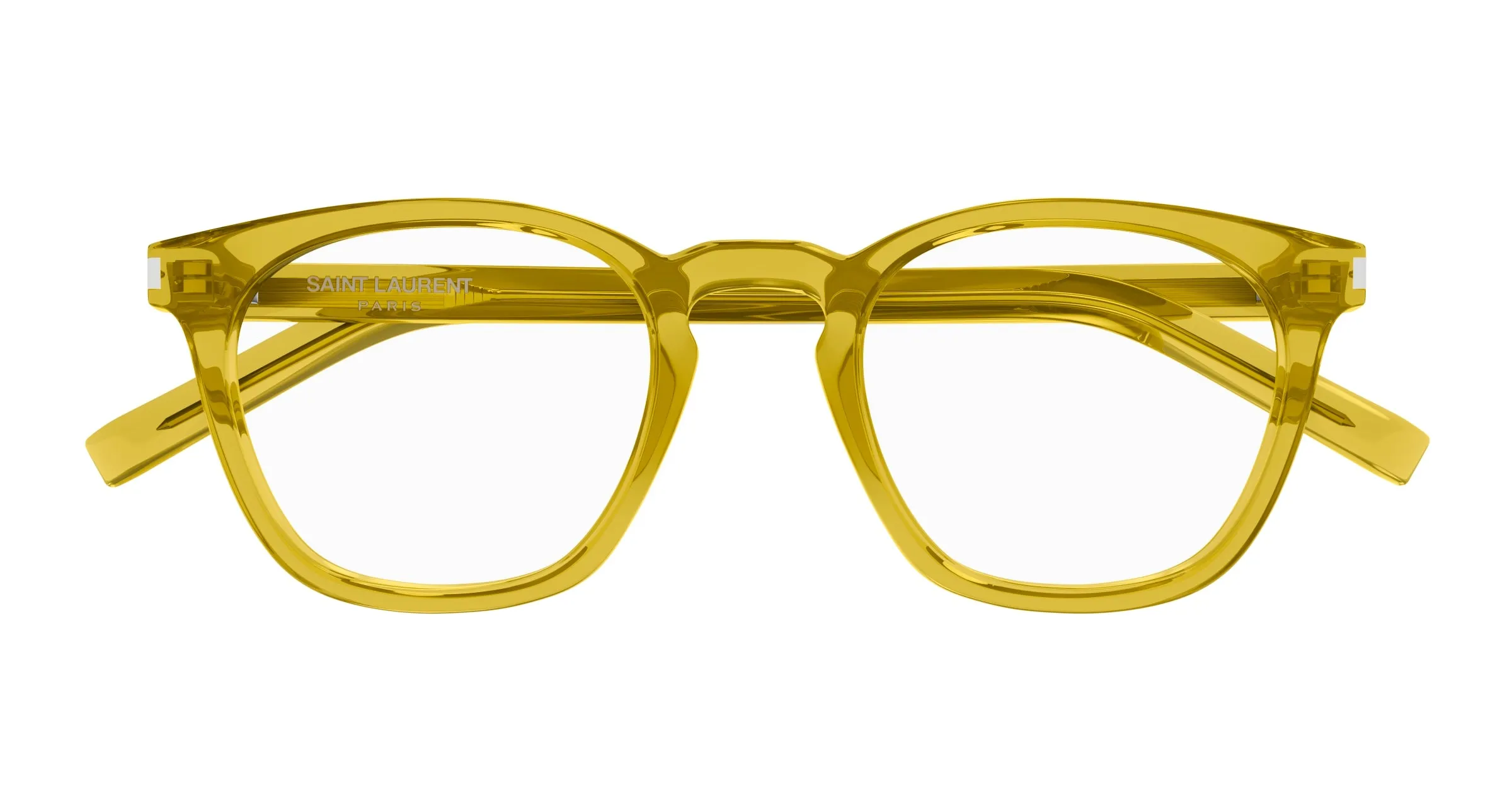 SAINT LAURENT SL 28 OPT 013 Montature da vista Acetato Giallo Trasparente Rotonda - immagine 2