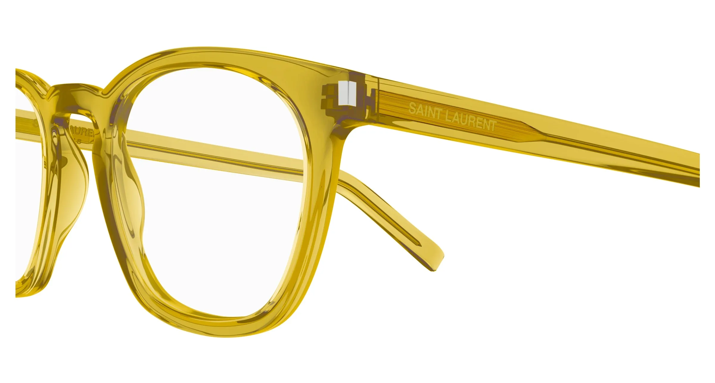 SAINT LAURENT SL 28 OPT 013 Montature da vista Acetato Giallo Trasparente Rotonda - immagine 3