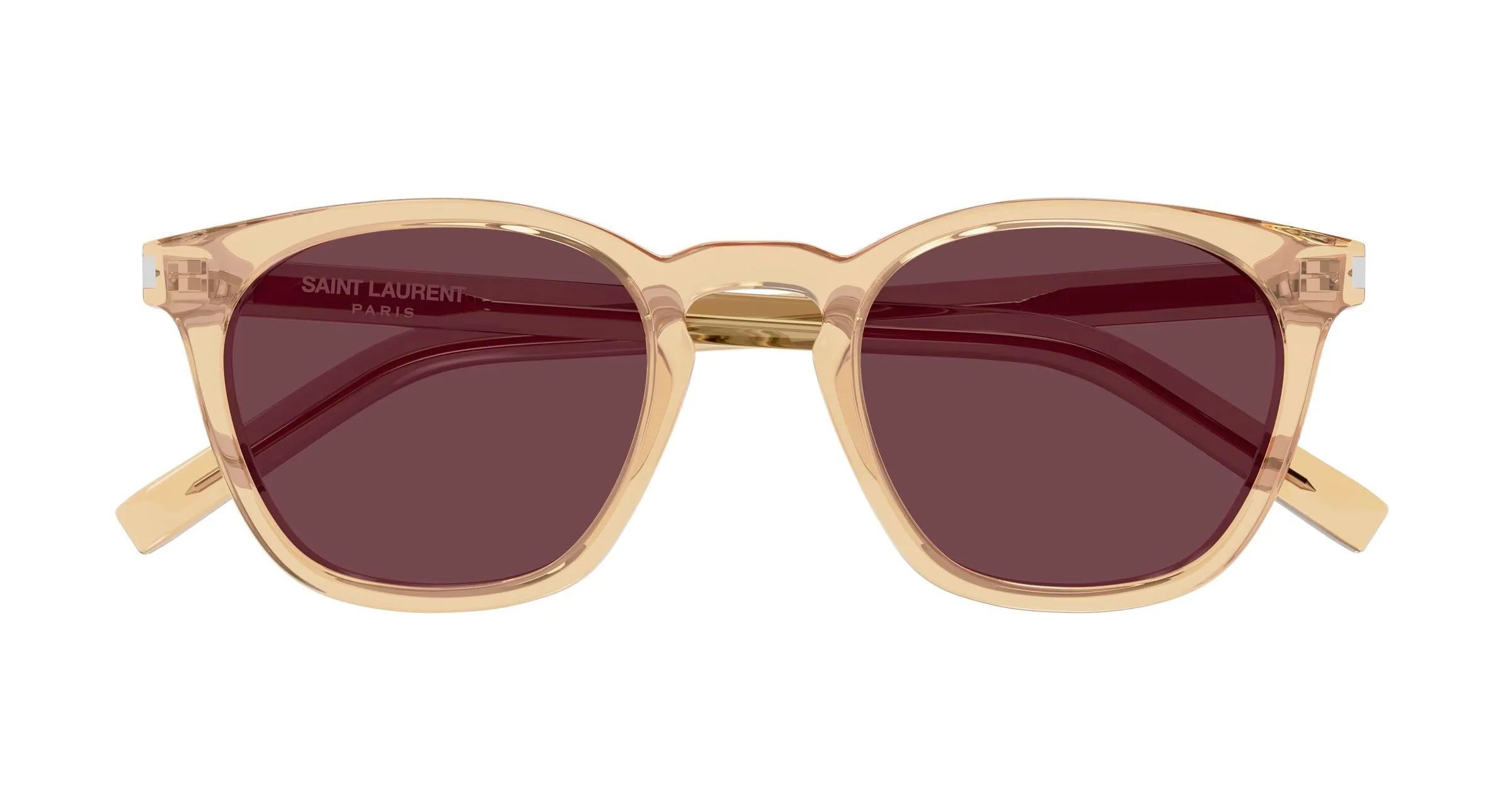 SAINT LAURENT SL 28 055 Occhiali da sole Acetato Giallo Viola Squadrata - immagine 2