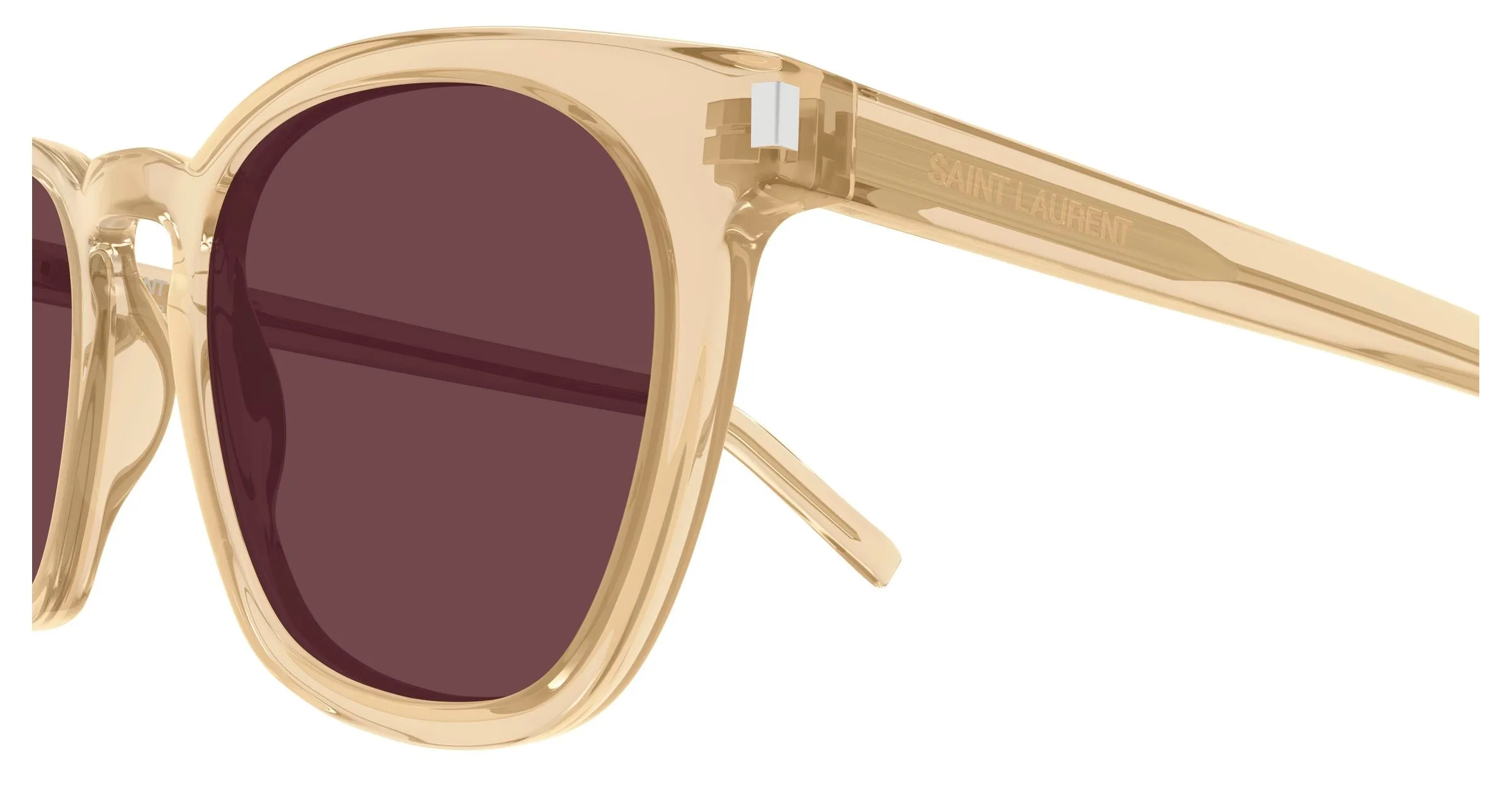 SAINT LAURENT SL 28 055 Occhiali da sole Acetato Giallo Viola Squadrata - immagine 3