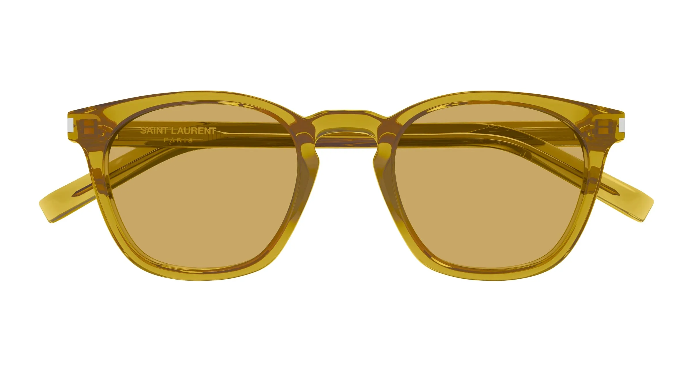 SAINT LAURENT SL 28 053 Occhiali da sole Acetato Verde Marrone Squadrata - immagine 2