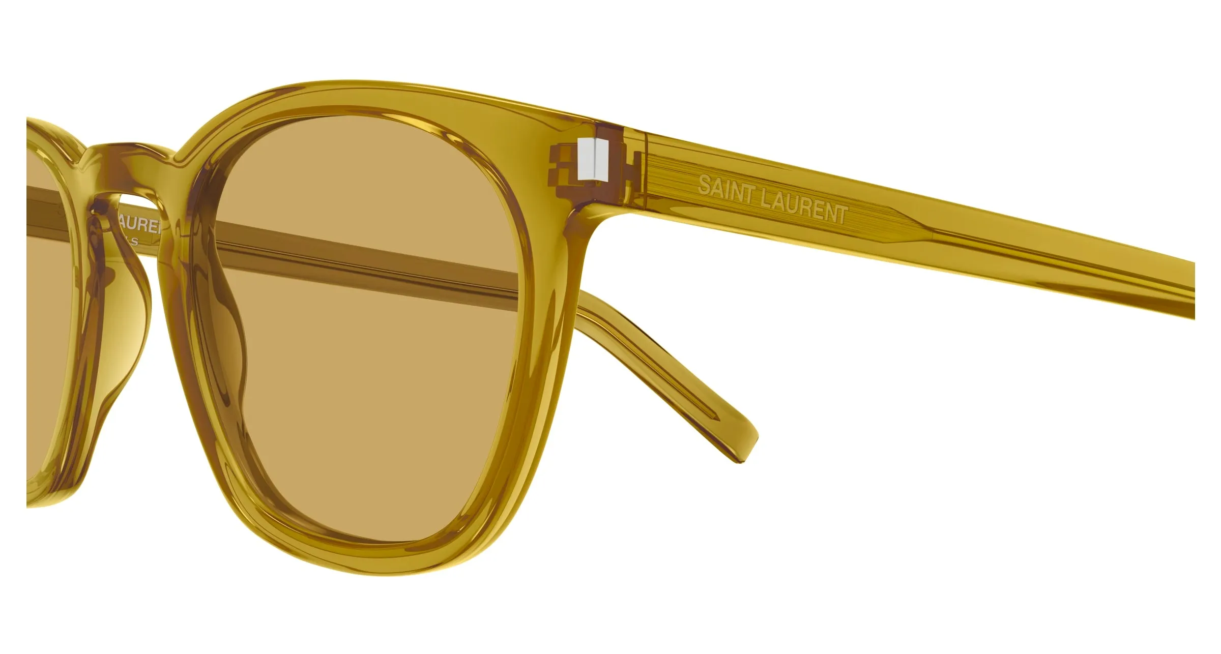 SAINT LAURENT SL 28 053 Occhiali da sole Acetato Verde Marrone Squadrata - immagine 3