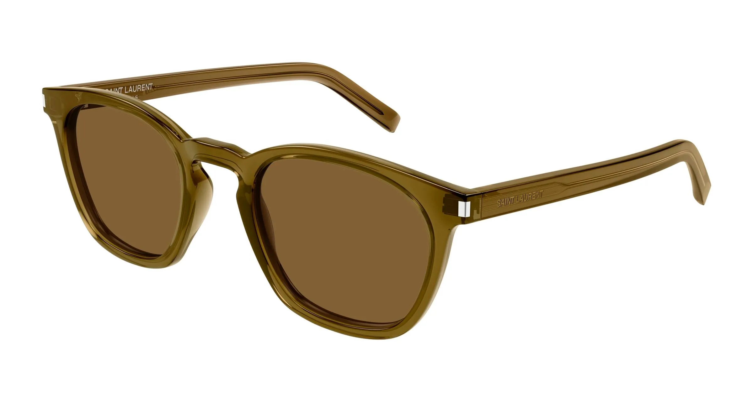 SAINT LAURENT SL 28 052 Occhiali da sole Acetato Marrone Marrone Squadrata - immagine 1