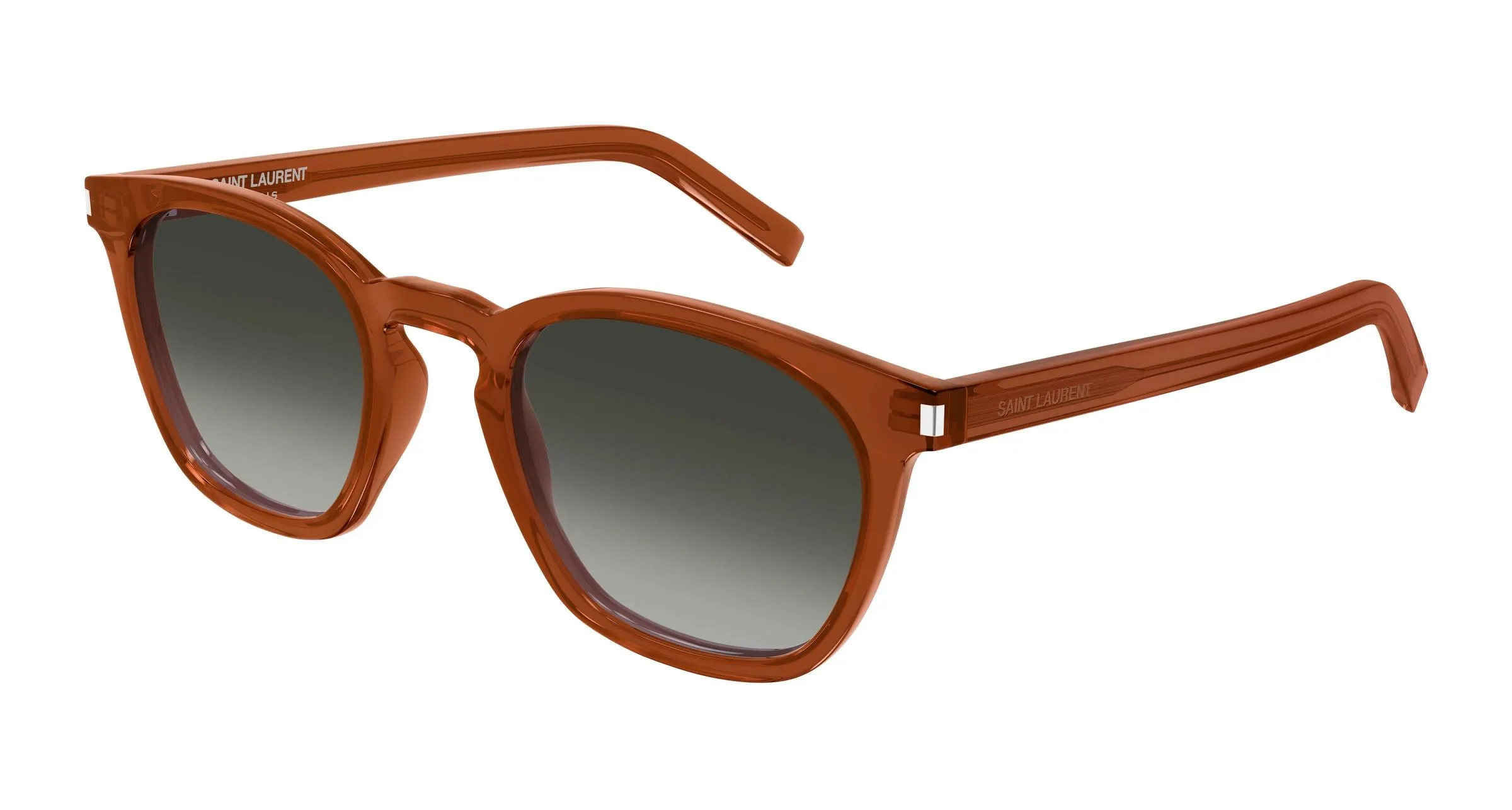 SAINT LAURENT SL 28 051 Occhiali da sole Acetato Marrone Grigio Squadrata - immagine 1