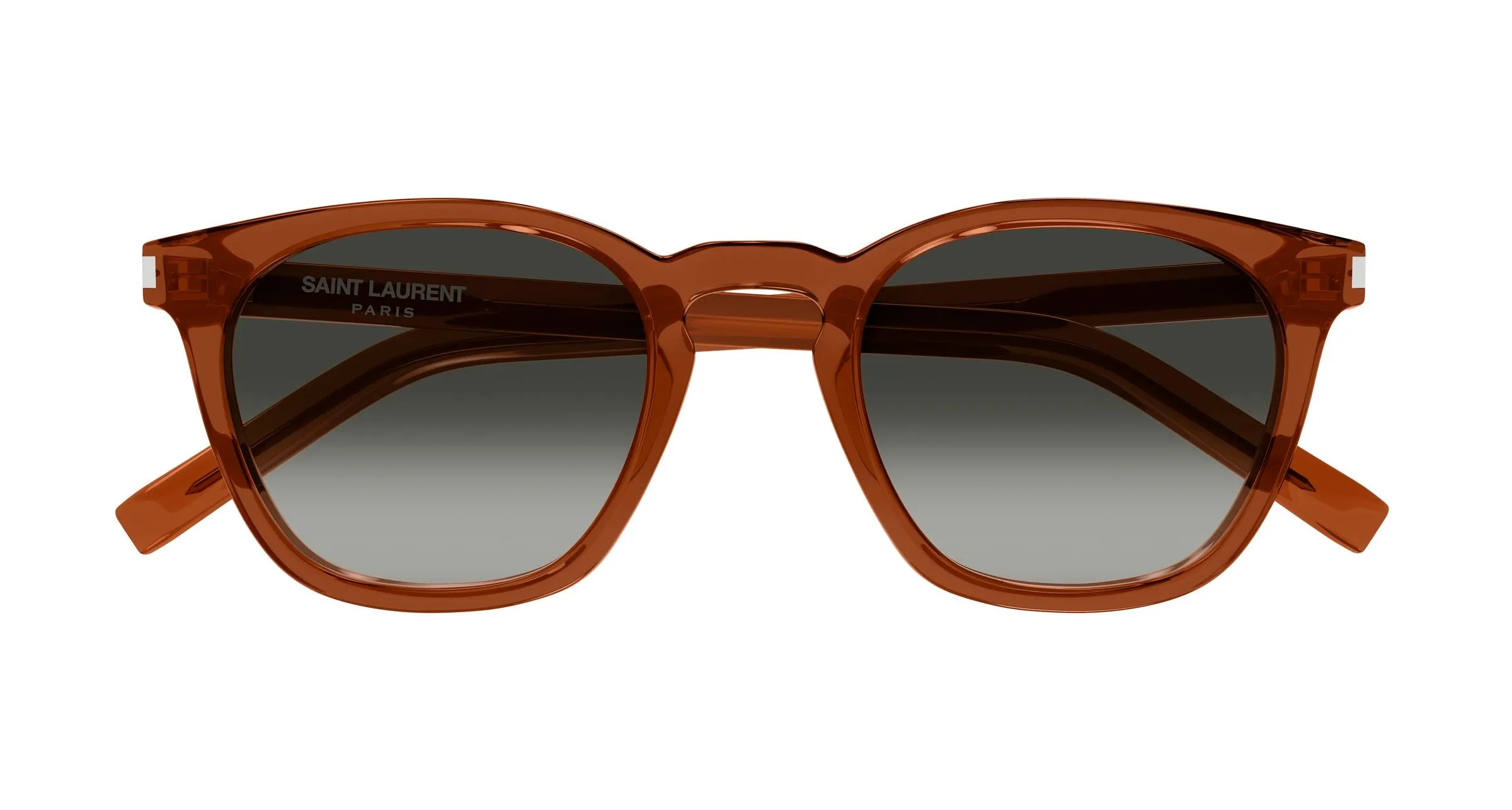 SAINT LAURENT SL 28 051 Occhiali da sole Acetato Marrone Grigio Squadrata - immagine 2