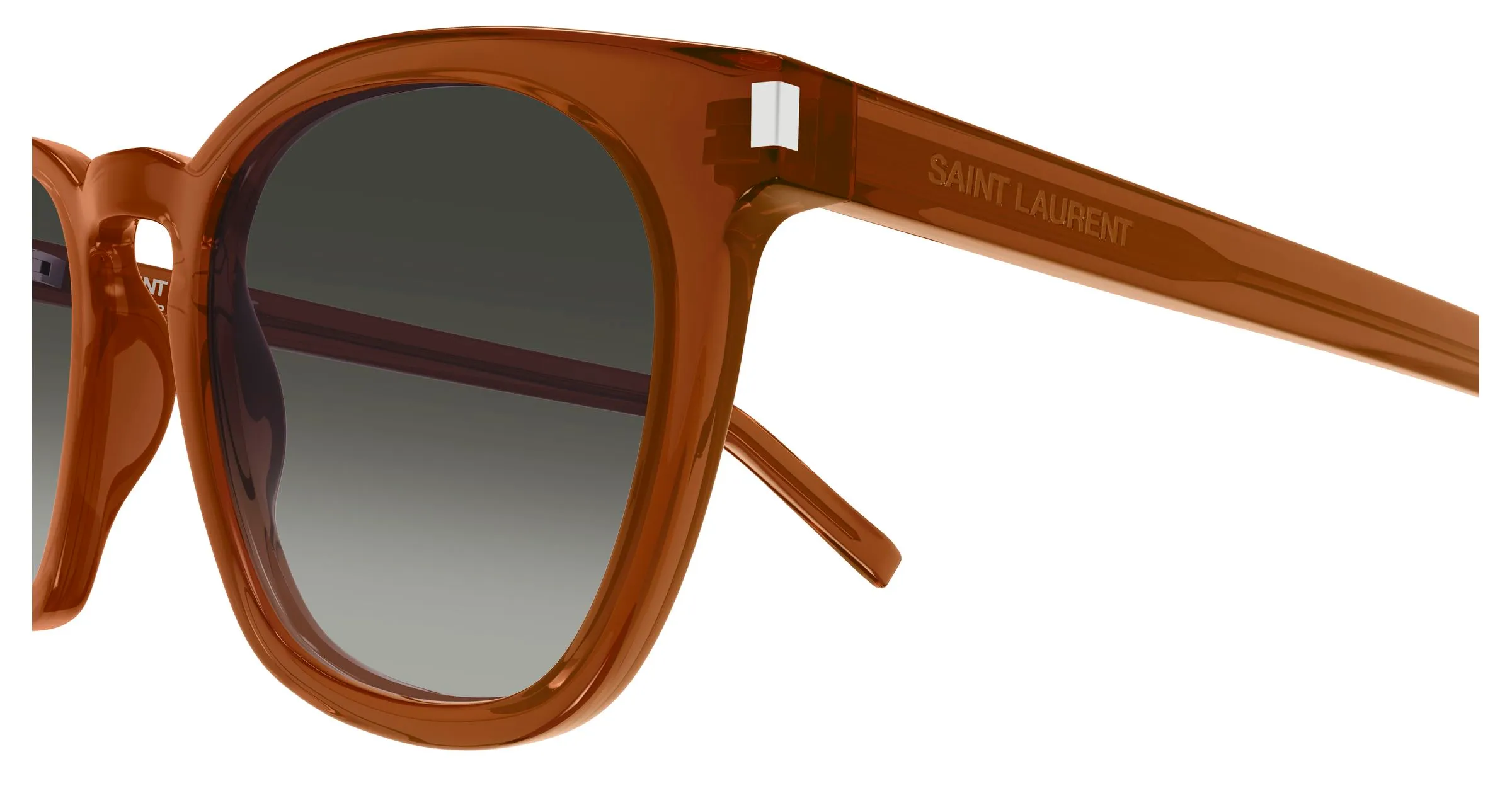 SAINT LAURENT SL 28 051 Occhiali da sole Acetato Marrone Grigio Squadrata - immagine 3