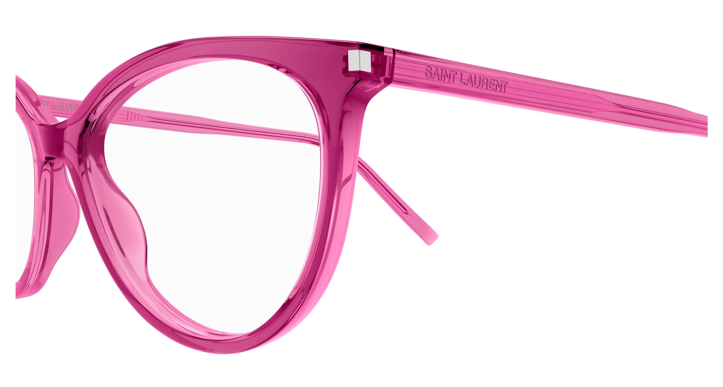 SAINT LAURENT SL 261 010 Montature da vista Acetato Rosa Trasparente Cat Eye ["Antiriflesso"] - immagine 3