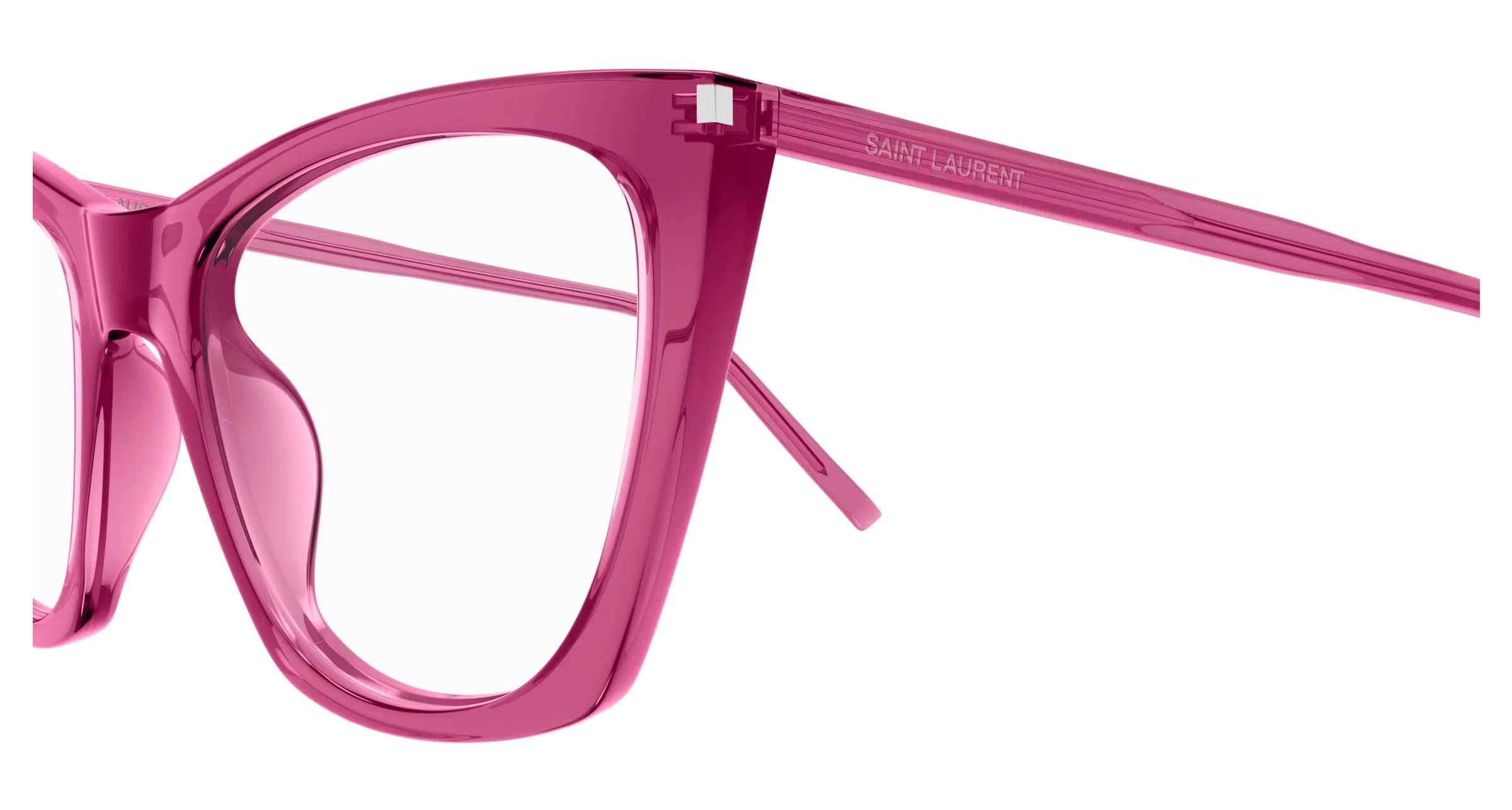 SAINT LAURENT SL 214 KATE THIN OPT 005 Montature da vista Acetato Rosa Trasparente Cat Eye ["Antiriflesso"] - immagine 3