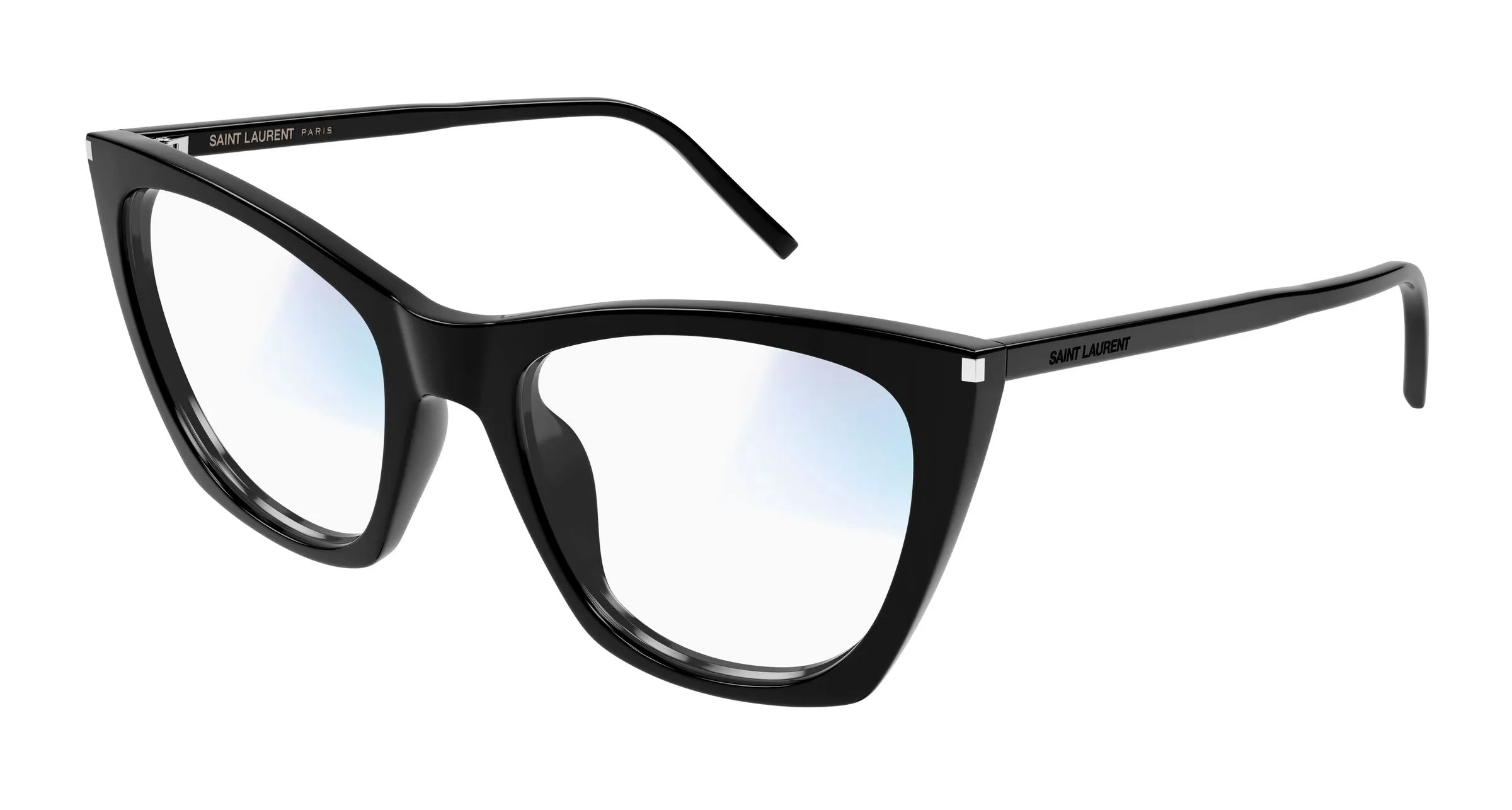 SAINT LAURENT SL 214 KATE THIN 006 Occhiali da sole Acetato Nero Trasparente Cat Eye Fotocromatico - immagine 1