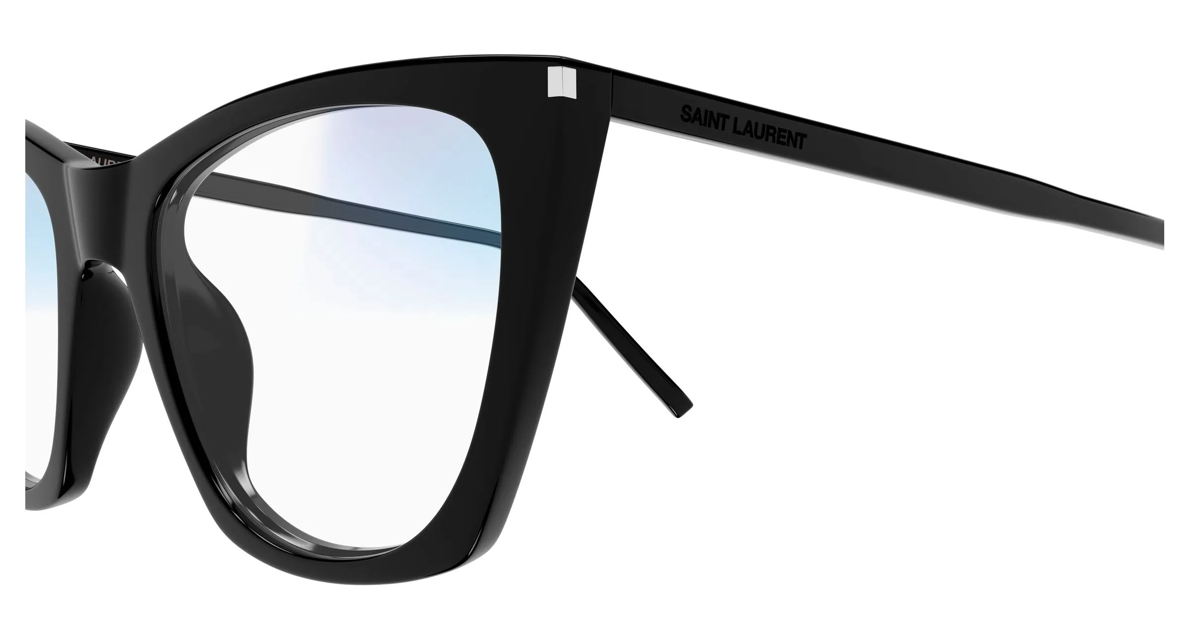 SAINT LAURENT SL 214 KATE THIN 006 Occhiali da sole Acetato Nero Trasparente Cat Eye Fotocromatico - immagine 3