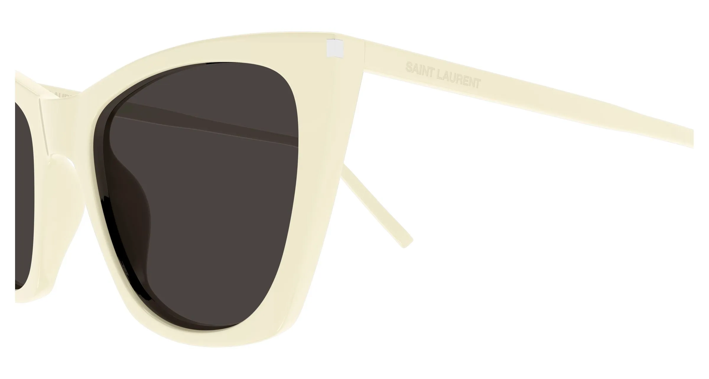 SAINT LAURENT SL 214 KATE THIN 005 Occhiali da sole Acetato Avorio Nero Cat Eye - immagine 3