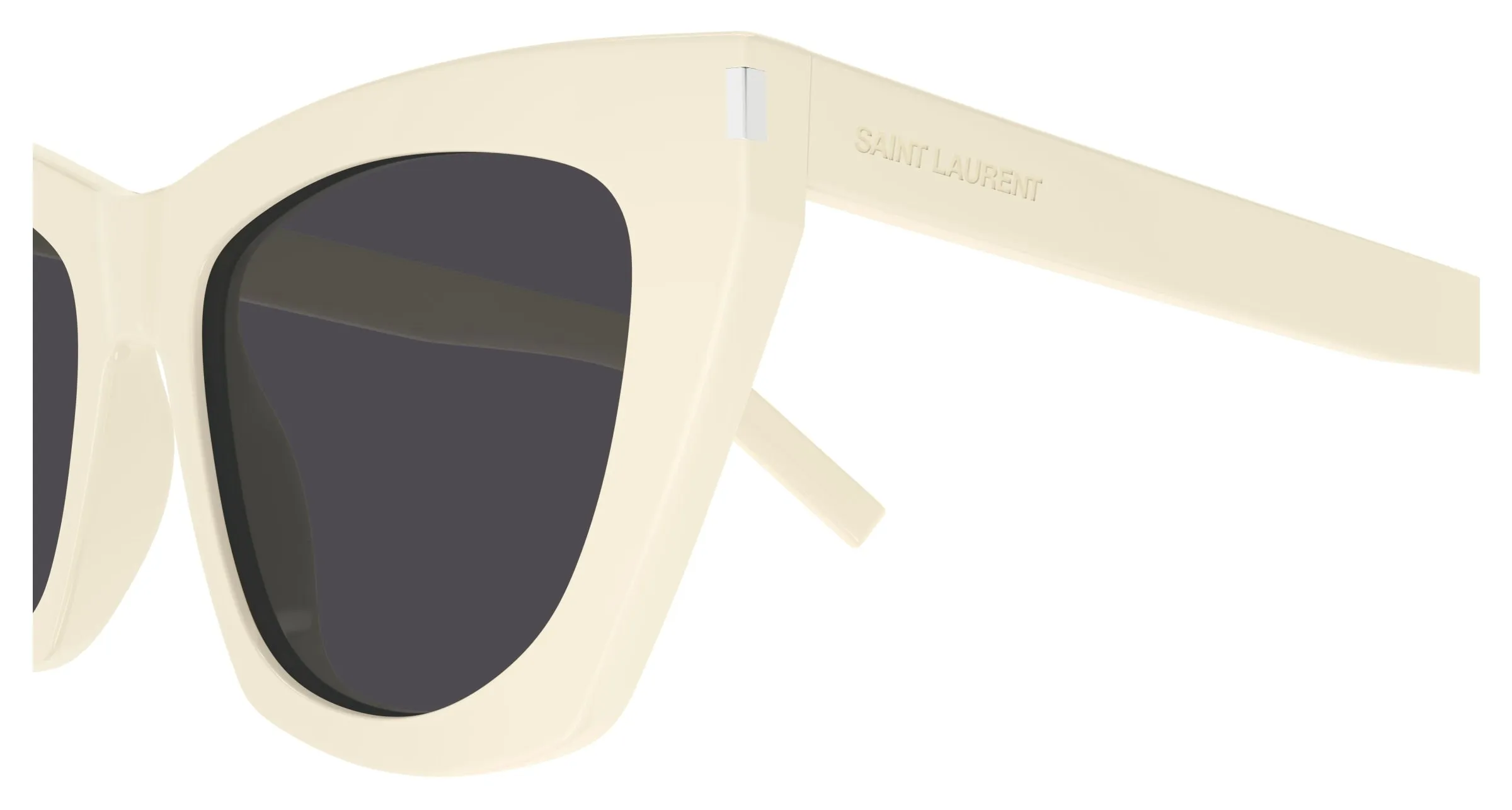 SAINT LAURENT SL 214 KATE 035 Occhiali da sole Acetato Avorio Nero Cat Eye - immagine 3