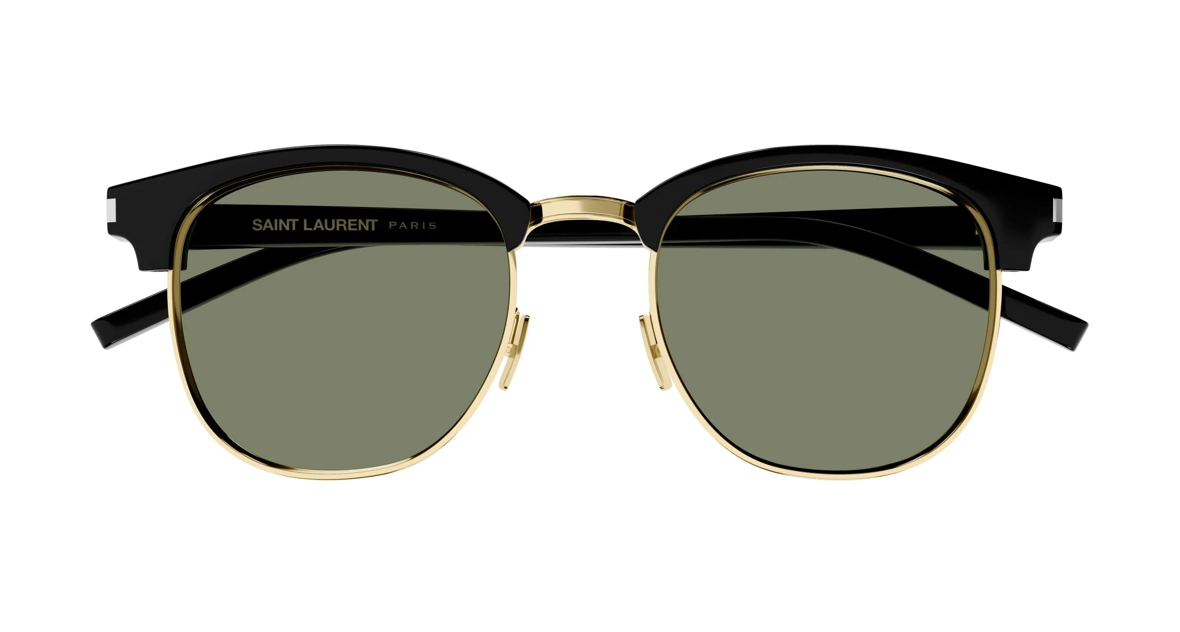 SAINT LAURENT SL 108 014 Occhiali da sole Acetato Nero Verde Rotonda - immagine 2