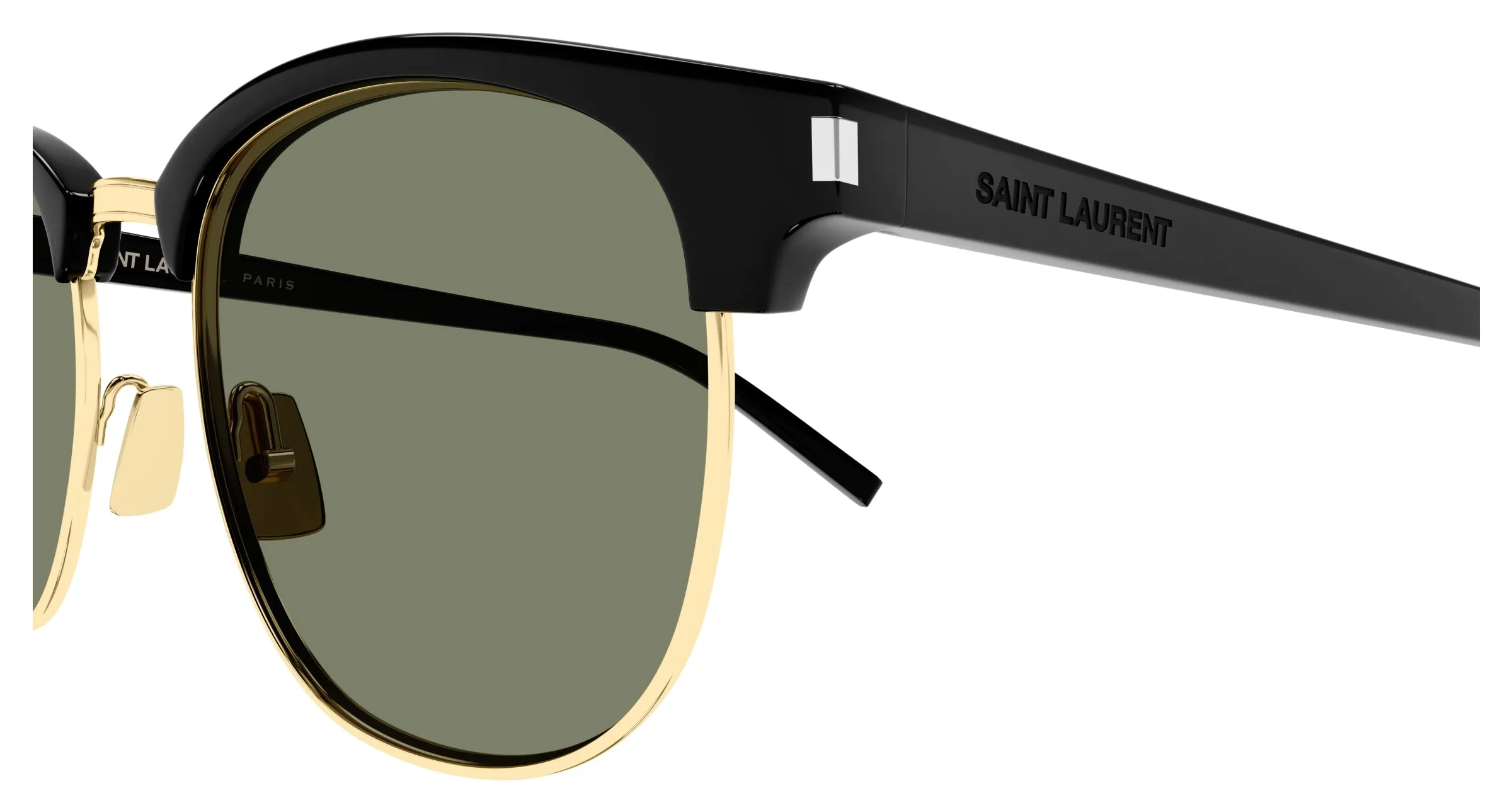 SAINT LAURENT SL 108 014 Occhiali da sole Acetato Nero Verde Rotonda - immagine 3