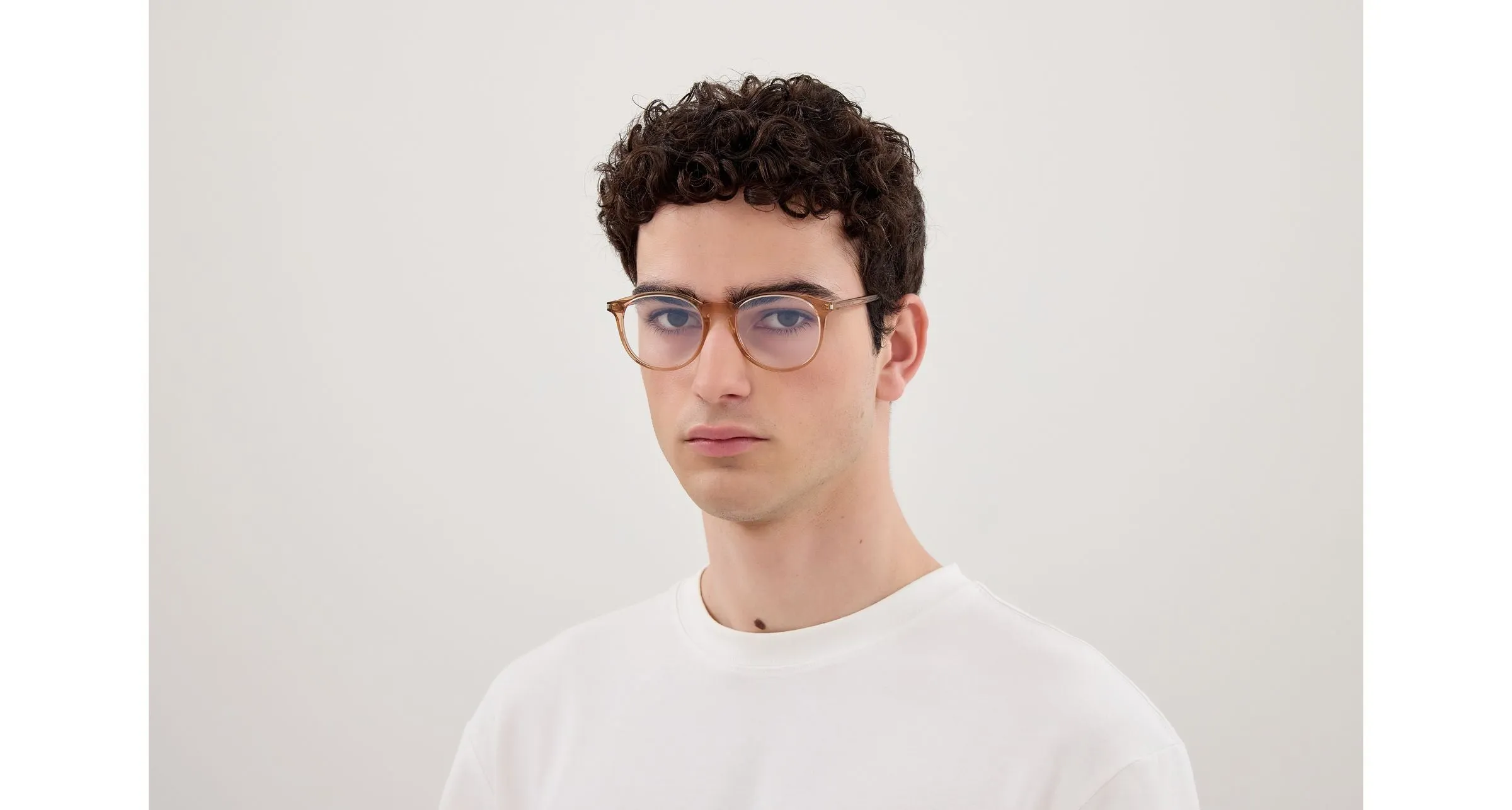 SAINT LAURENT SL 106 027 Montature da vista Acetato Marrone Trasparente Rotonda - immagine 4