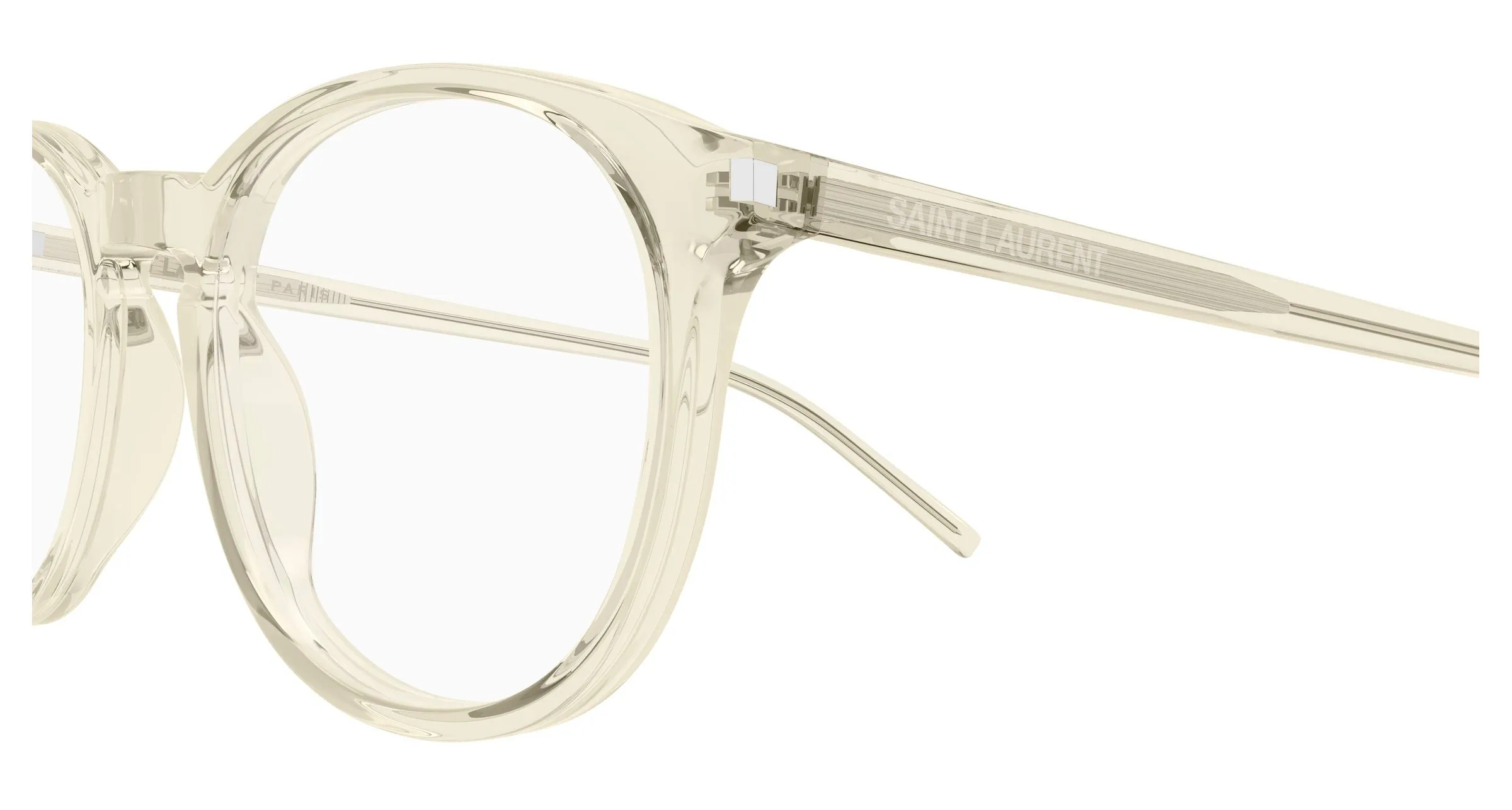 SAINT LAURENT SL 106 026 Montature da vista Acetato Giallo Trasparente Rotonda - immagine 3