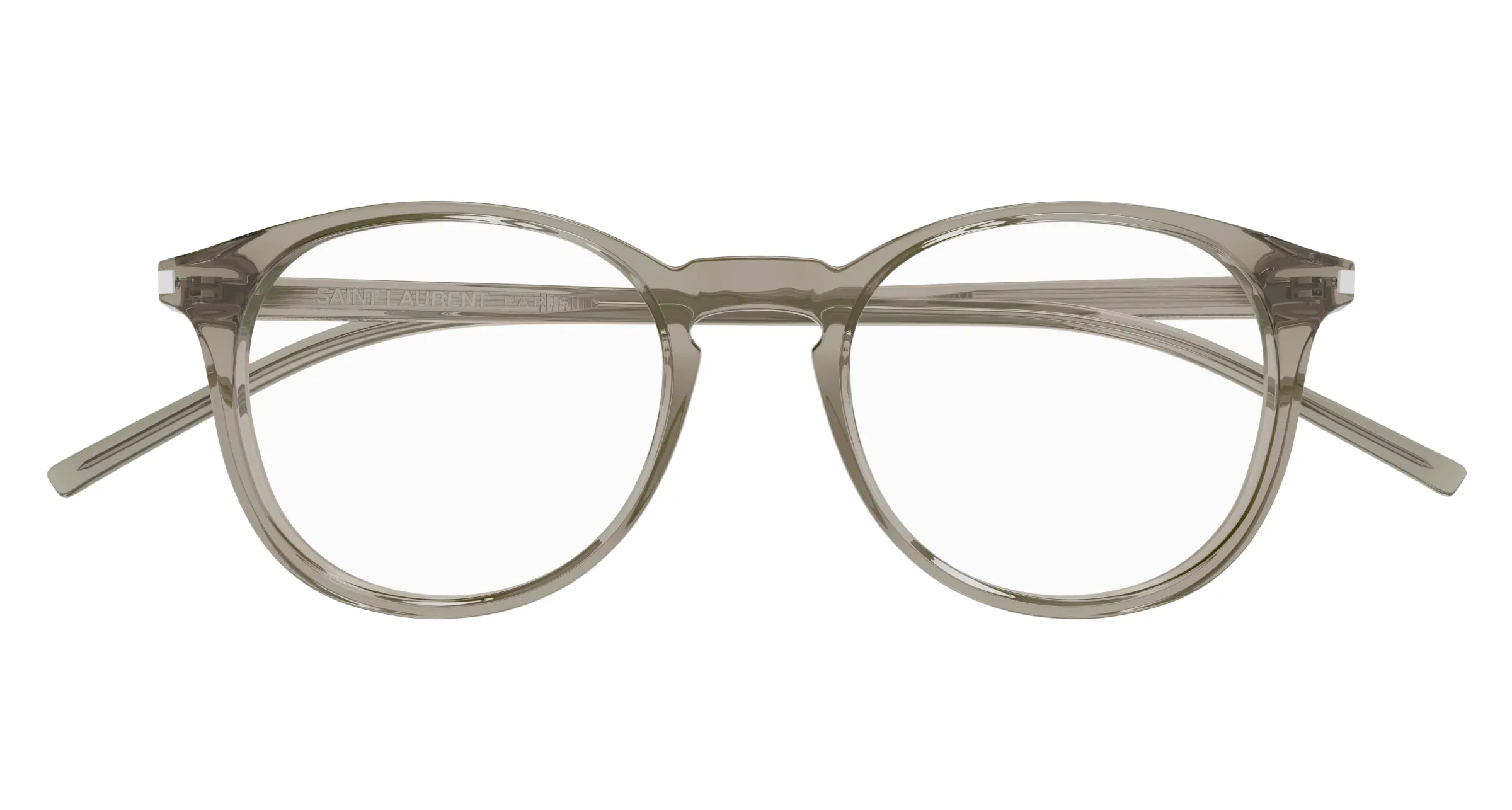 SAINT LAURENT SL 106 025 Montature da vista Acetato Marrone Trasparente Rotonda - immagine 2