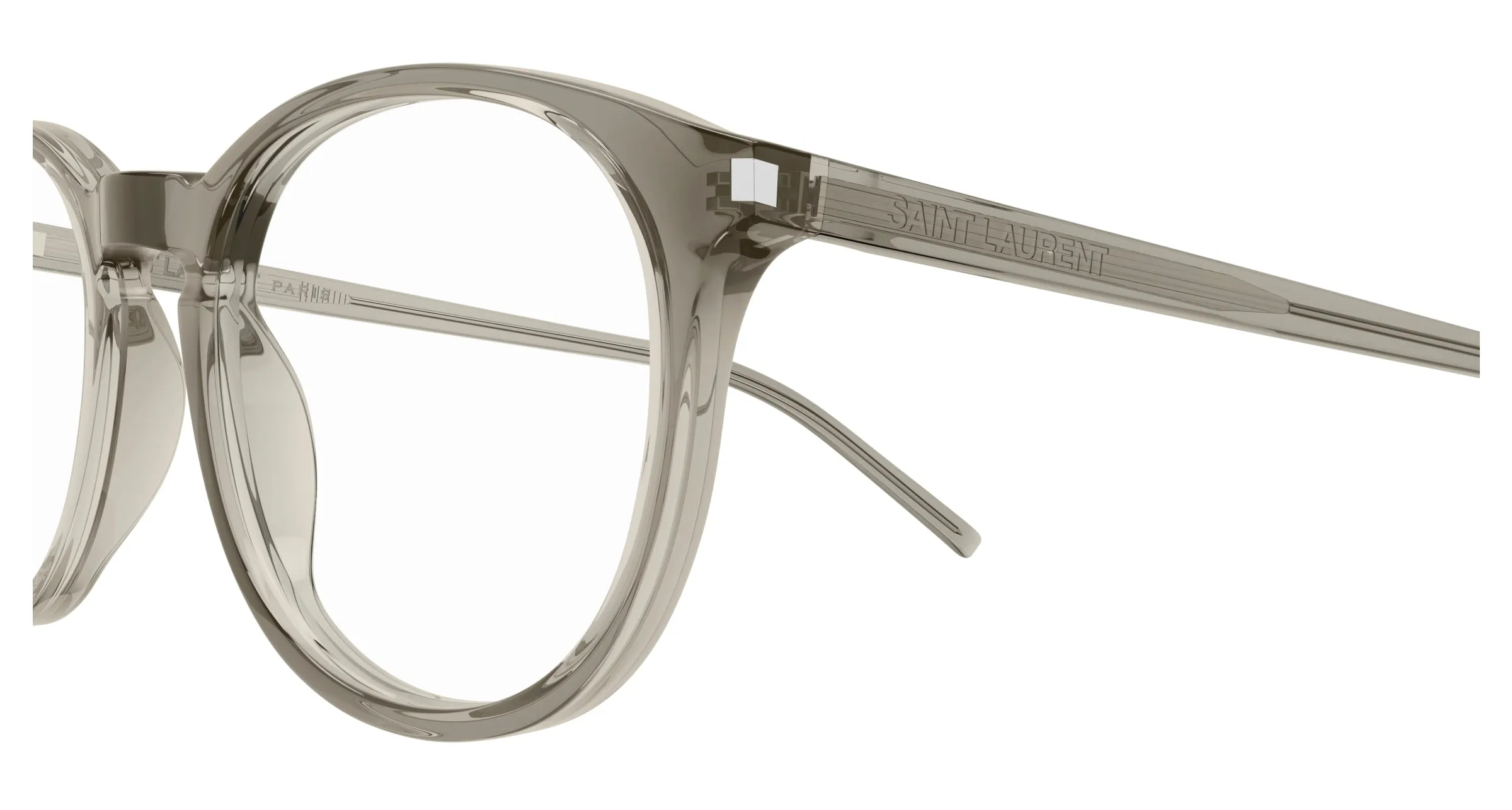 SAINT LAURENT SL 106 025 Montature da vista Acetato Marrone Trasparente Rotonda - immagine 3